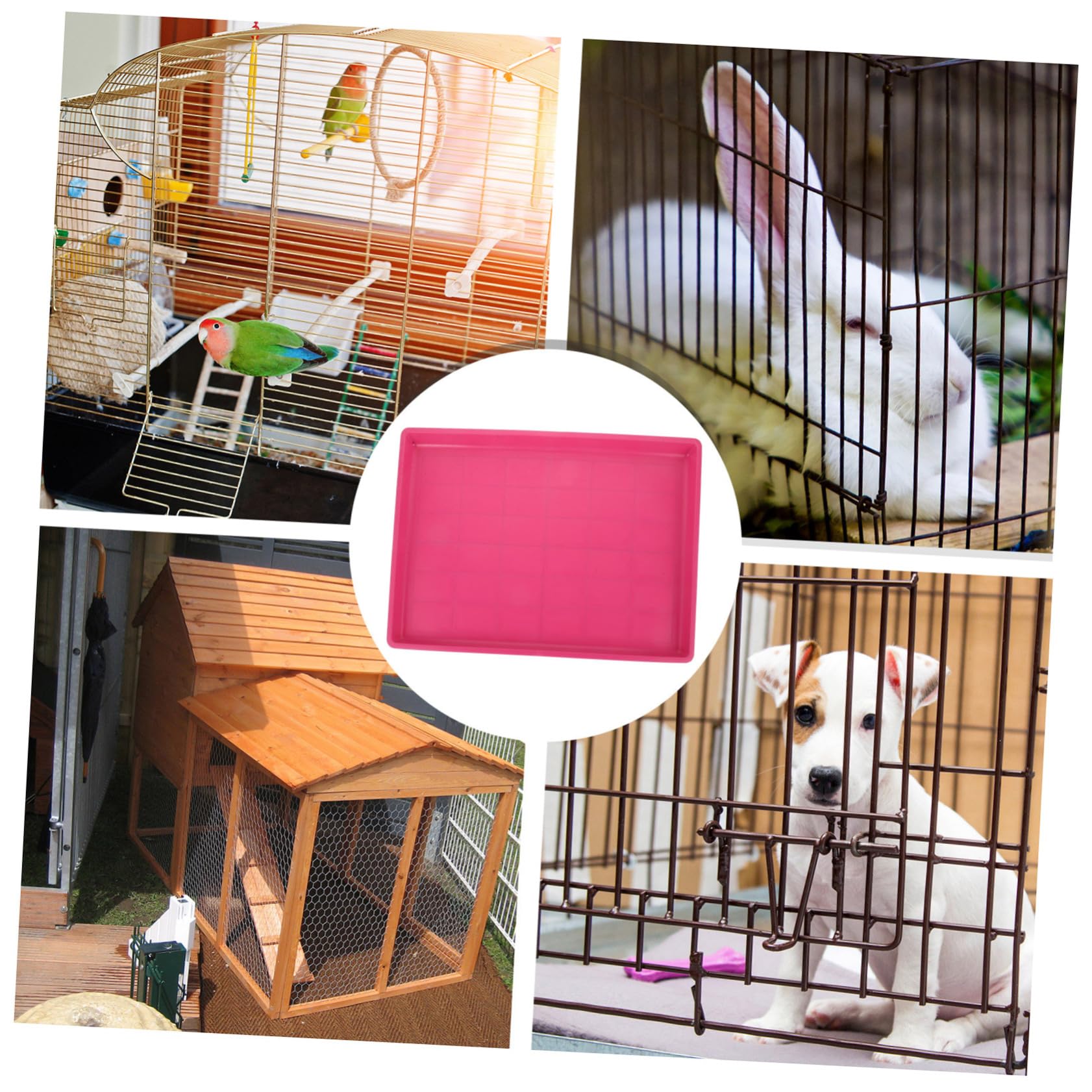 Vassoio di Ricambio per Gabbia Cani e Conigli in Plastica Riutilizzabile Leggero e Facile da Pulire Resistente Macchie e Odori Vaschetta Orinatoio per Interno e Giardino Dimensioni