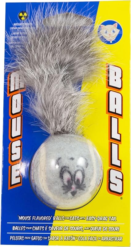 Mouse Balls - Mouse Balls for Cats, Catnip Toys, Mouse Toy, Interactive, Certified Non-Toxic, 100% Natural Catnip, Won't Wear Down Teeth - 1.5" (Pack of 1)