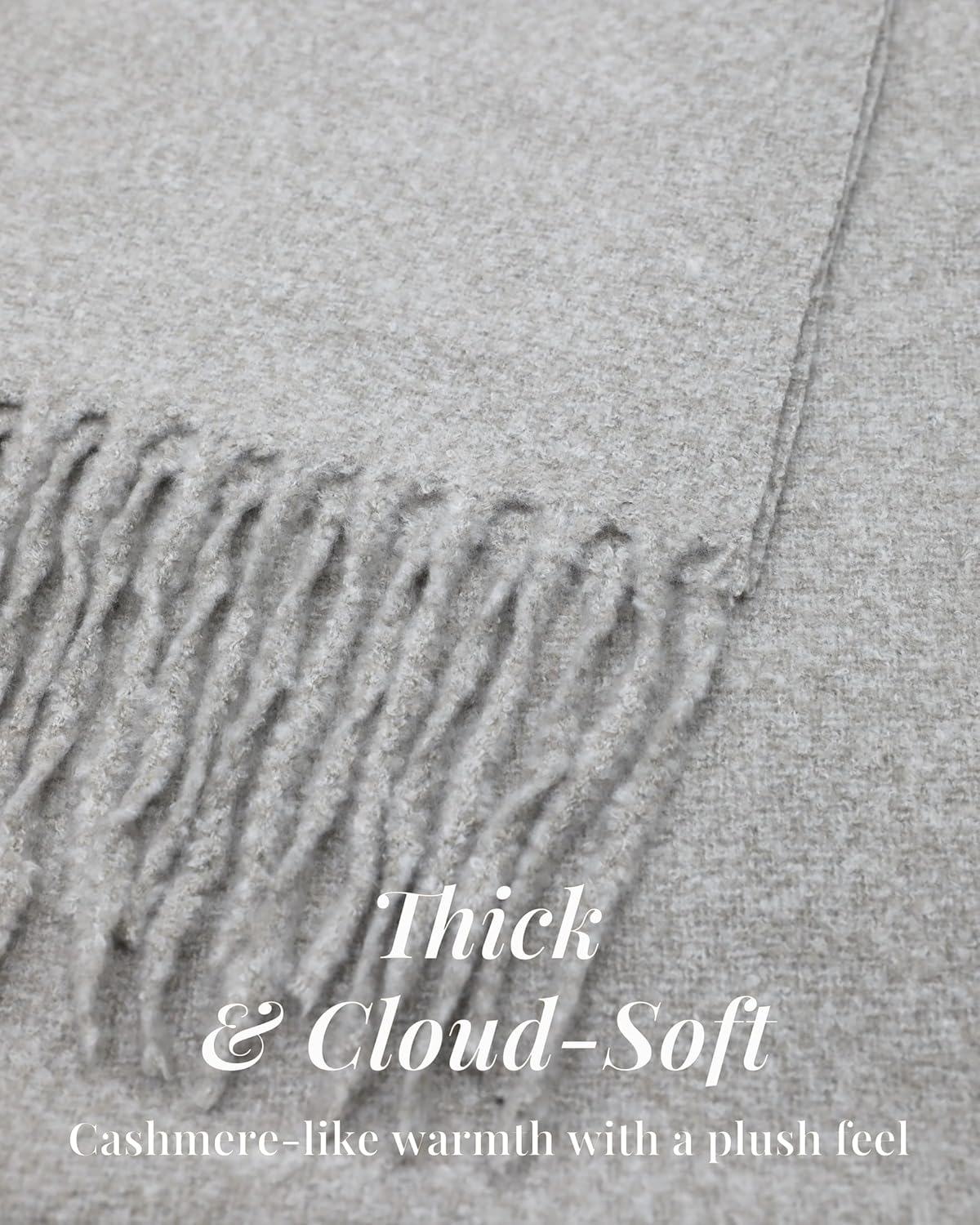 Achillea Warm Cashmere-Feel Winter Scarf – Thick Pashmina Shawl Wrap for Cold Weather - Image 7