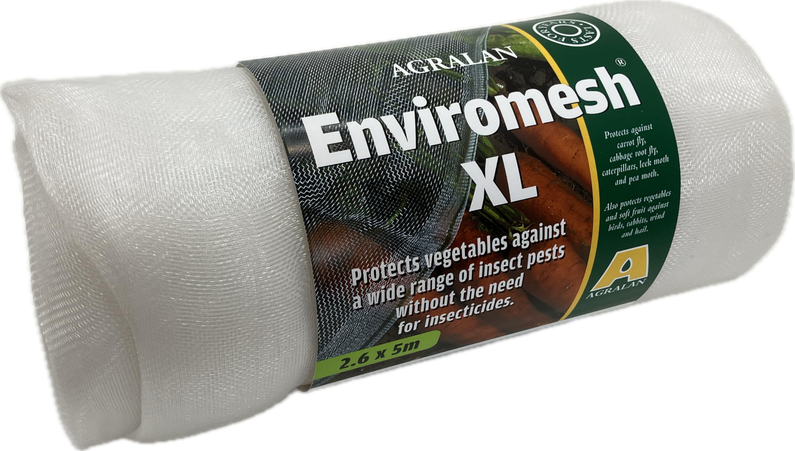 Agralan Enviromesh Fine Garden Insect Netting Mesh For Crop & Vegetable Pest Protection, Roll (XL - 2.6m x 5m)