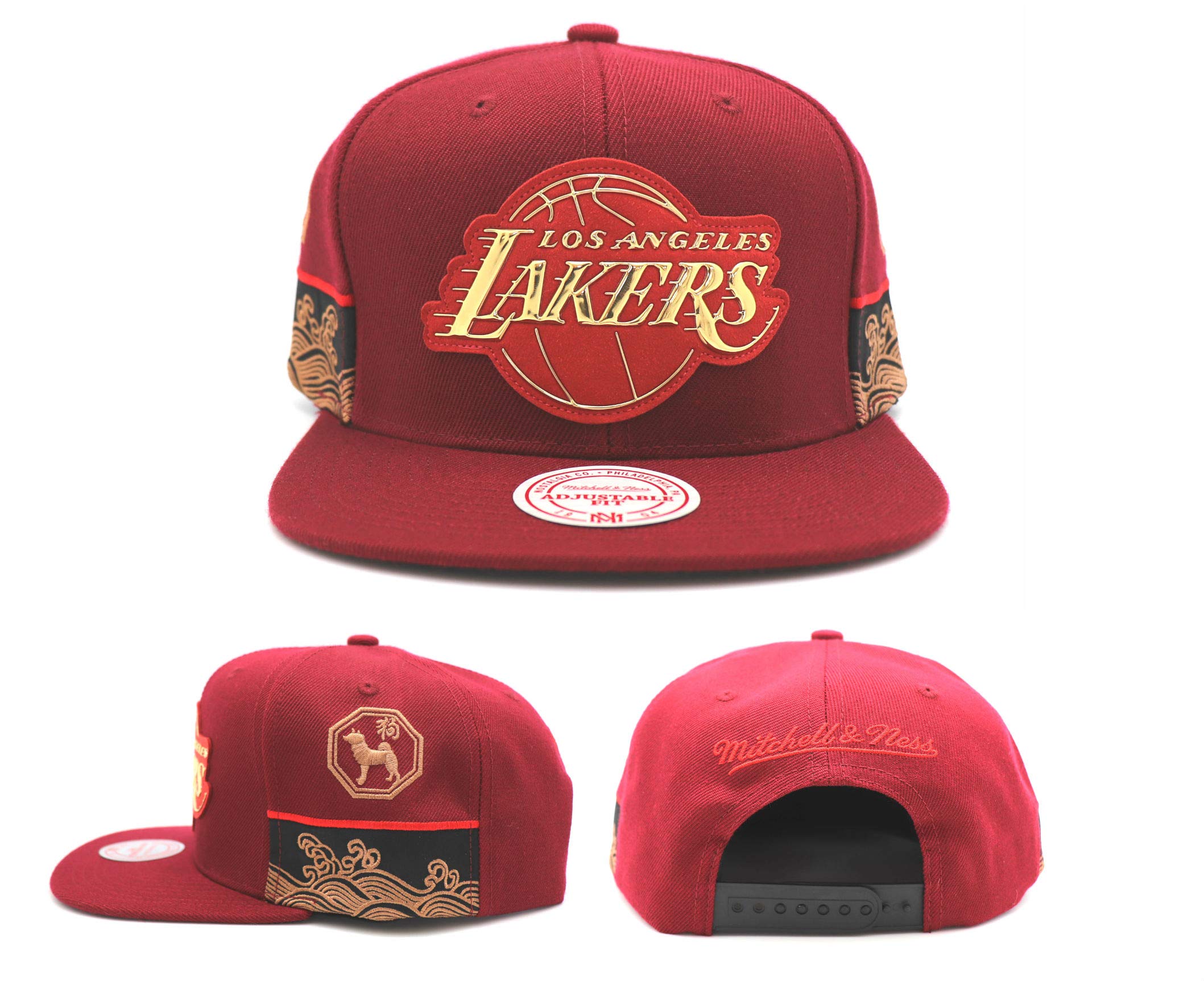 Mitchell Ness Los Angeles Lakers New Chinese New Year Red Era Snapback  Hat Cap