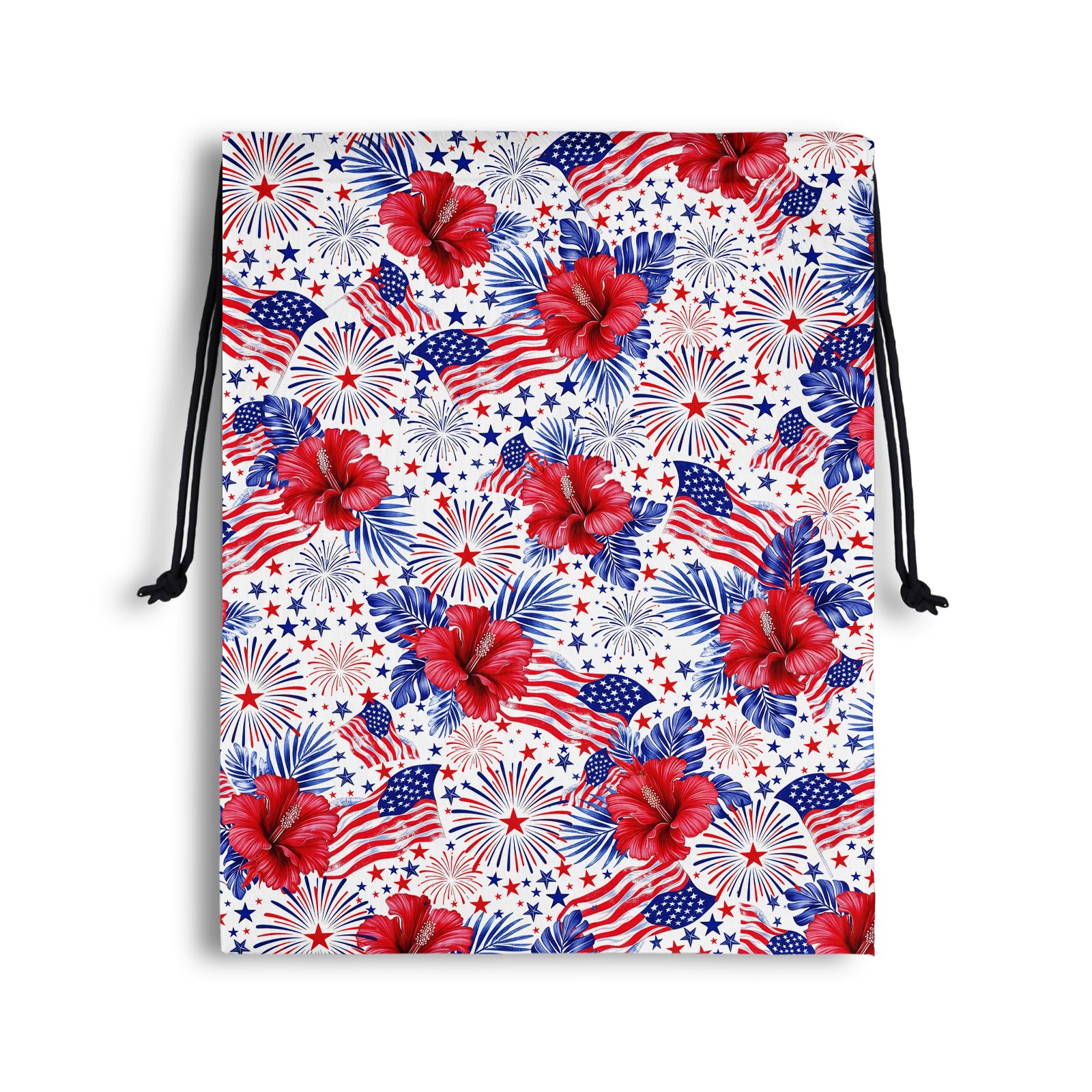 US Flag Drawstring Bag Portable Patriotic Pouch Bag for Outdoor Party Holiday