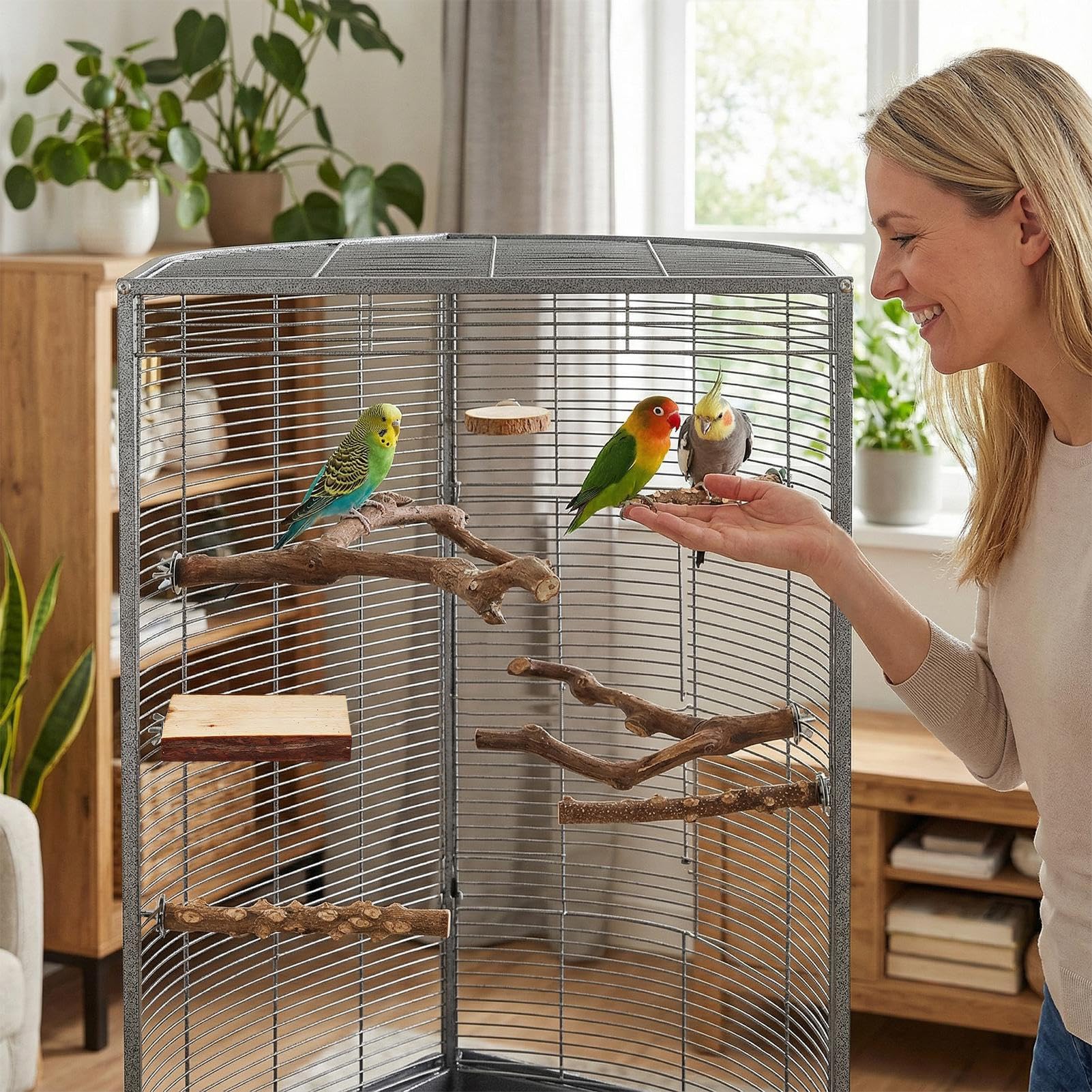 Vogelsitzstange 6 Stück Holz rutschfest