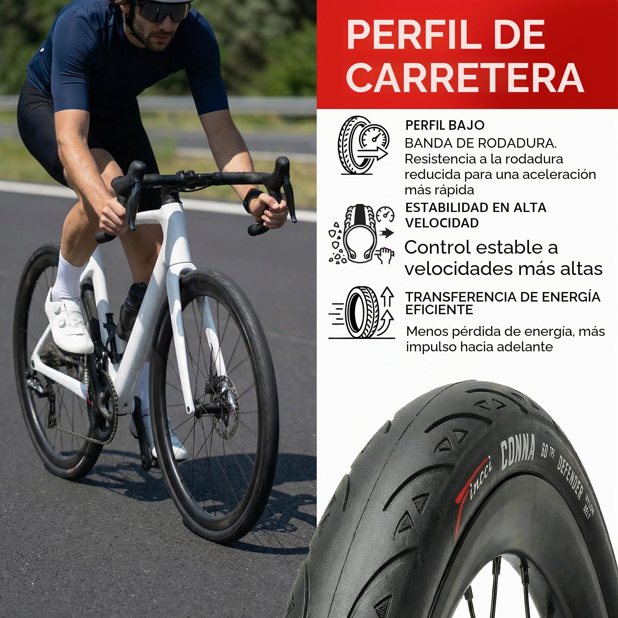 Fincci Cubiertas Bicicleta Carretera 700x25 - Plegable Gomas 28 y 1mm Antipinchazos con 2X Cámaras 25-622 de Aire Presta 60TPI - Neumaticos para Electro Ciclo Carrera Sport Bici - Paqute 2