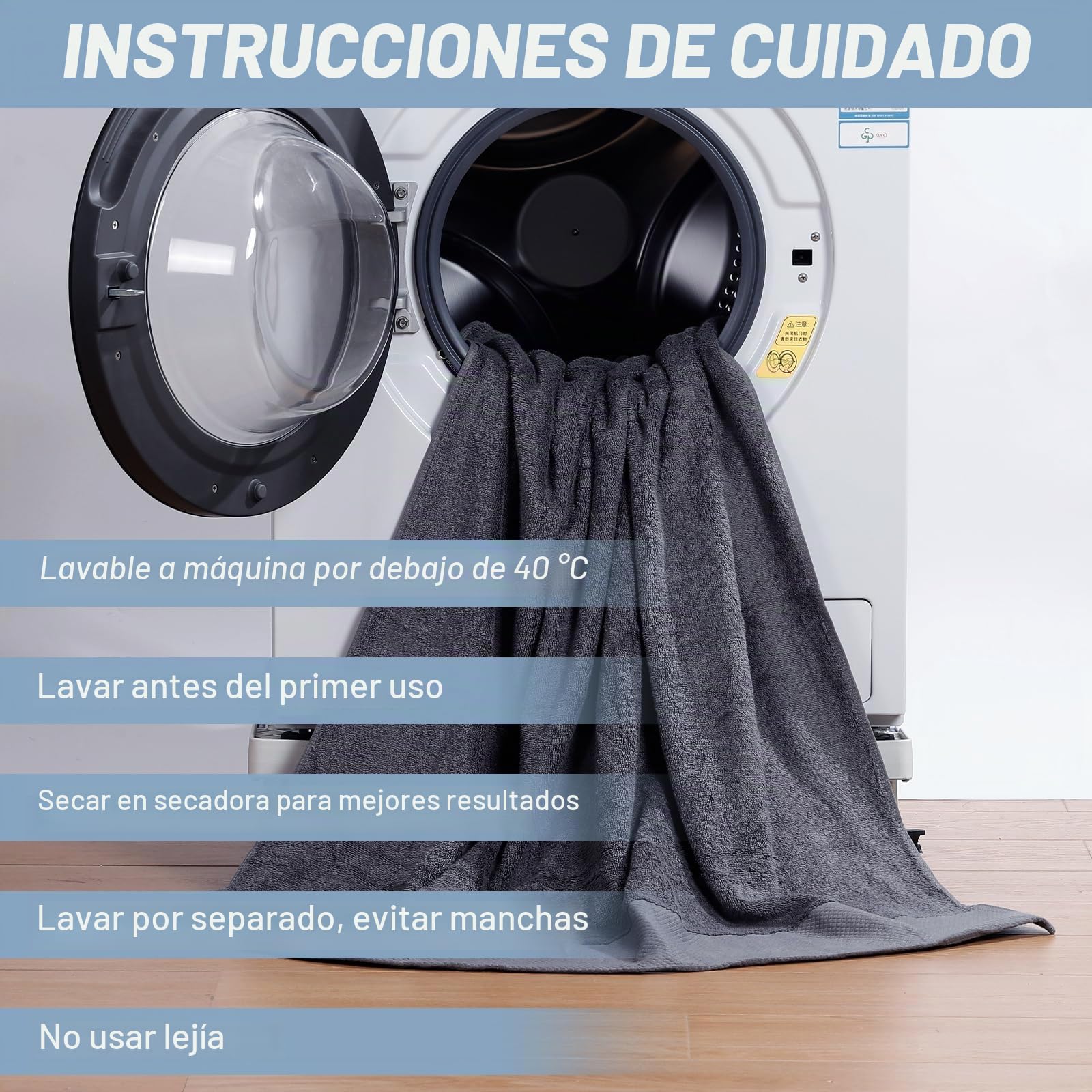 SEISSO Toalla de Baño(90x180 cm), Toallas Extra Grandes Altamente Absorbentes, 100% Algodón, Extra Suaves, Absorbentes y Resistentes Blanco
