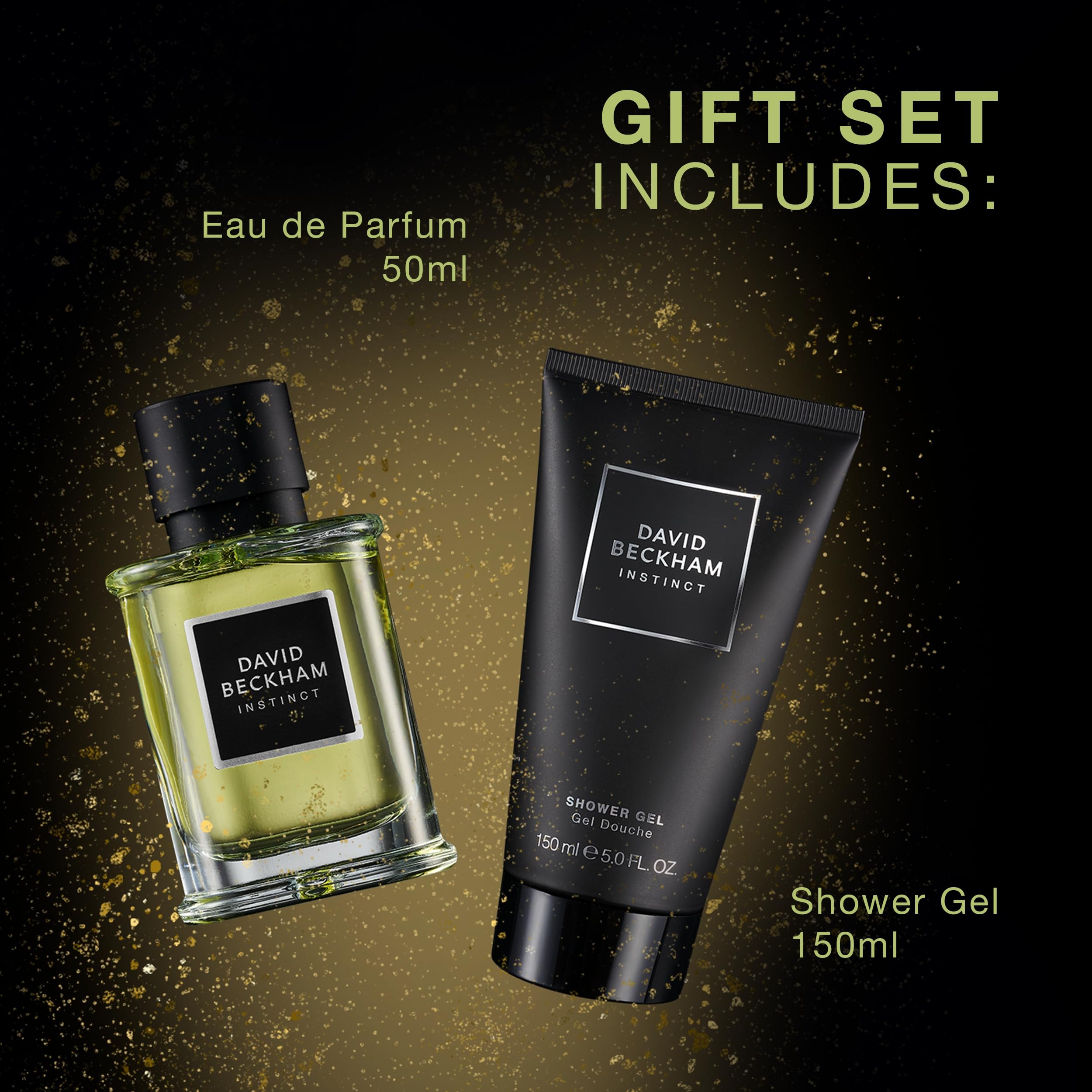 David Beckham Instinct - Set de regalo de perfume y gel de ducha para hombre, aroma a cítricos fougère, 50 ml + 150 ml