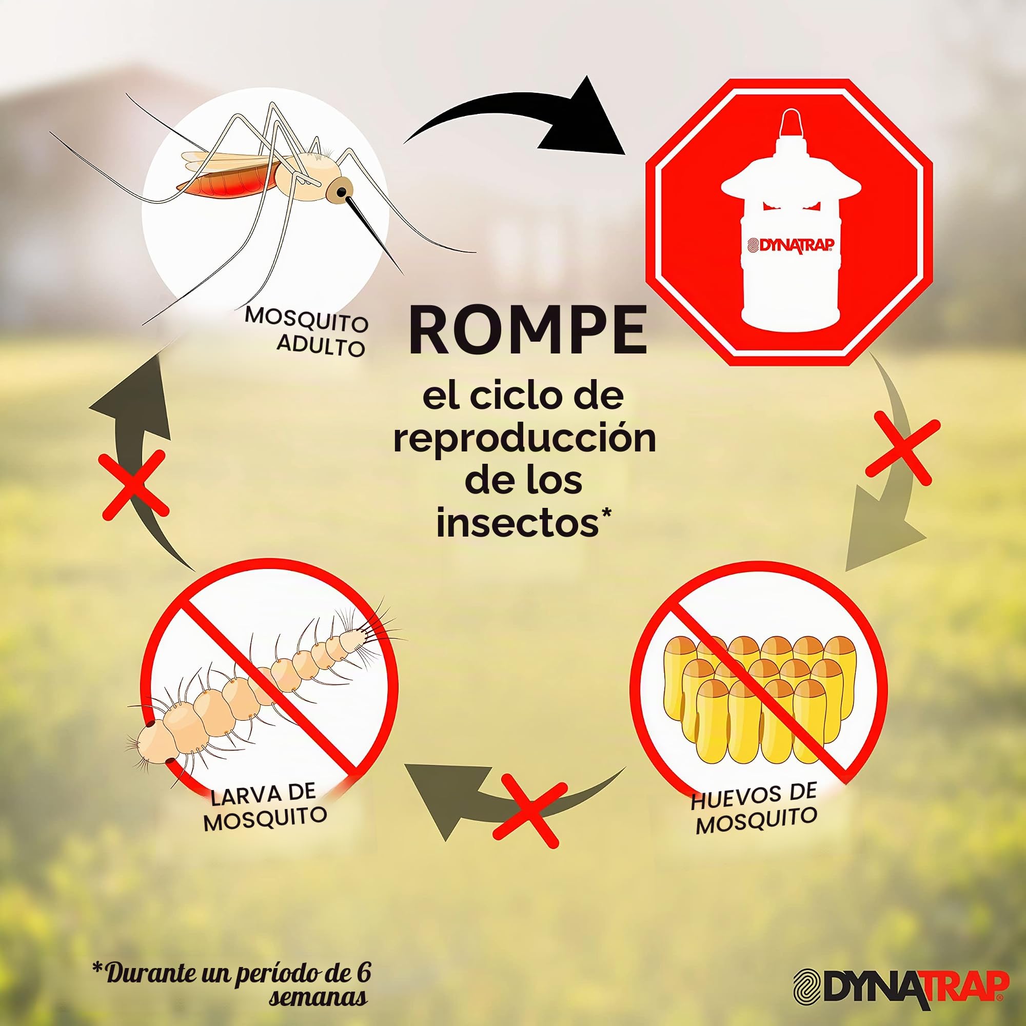 DynaTrap DT160-TUNSR - Trampa para mosquitos de 1/4 acre y trampa para insectos voladores – Mata mosquitos, moscas, mosquitos, avispas y otros insectos voladores – Eliminador de mosquitos y
