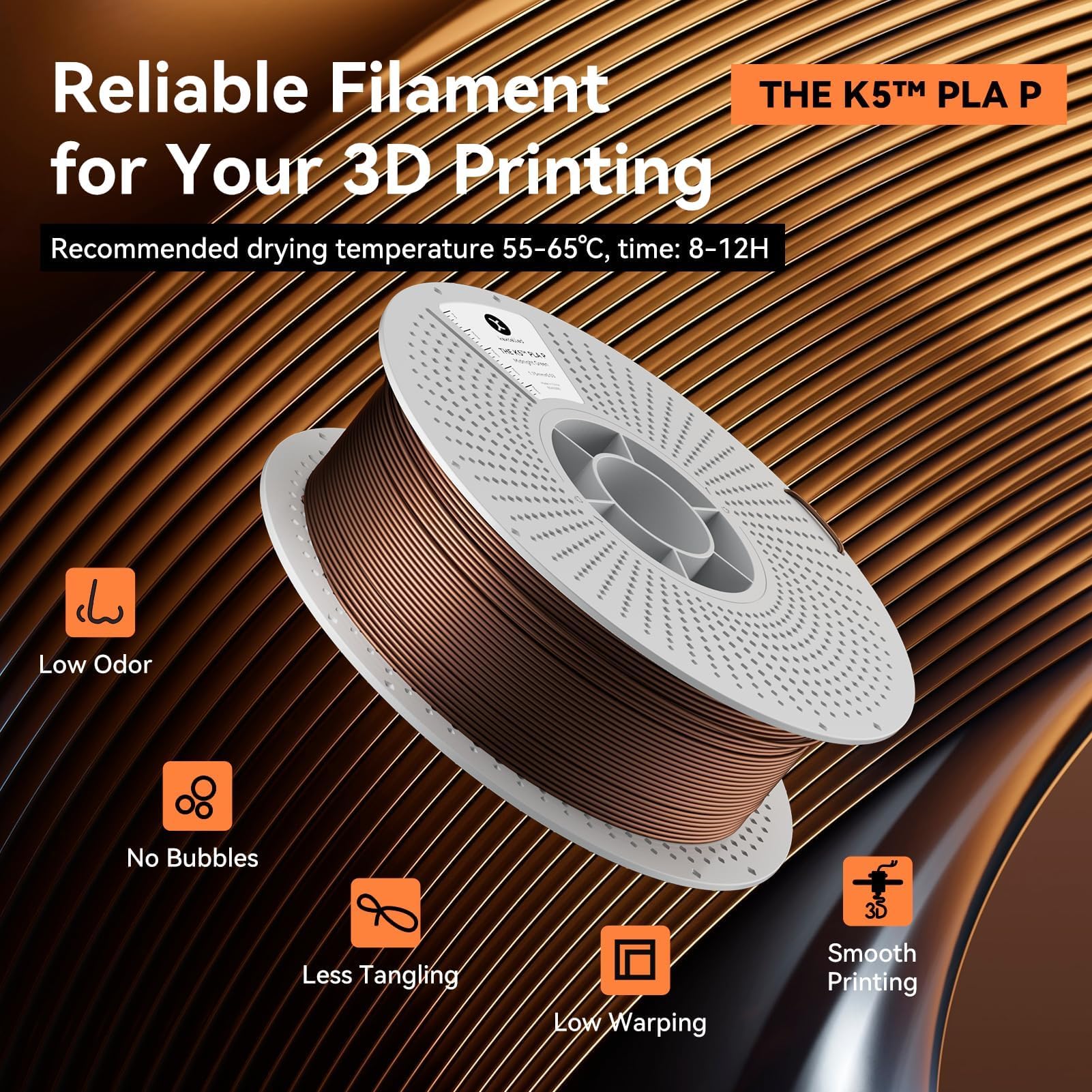 KEXCELLED Filamento PLA metálico de 1.75 mm, filamento de metal azul claro para impresora 3D, superficie brillante de metal sedoso, precisión dimensional +/- 0.03 mm, carrete de cartón de 1 kg para la