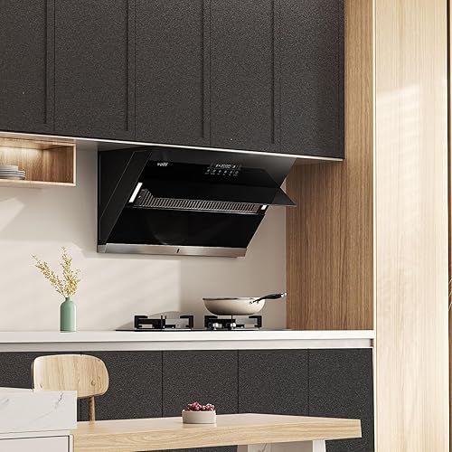 Miniatura 7 de Papel tapiz negro para despegar y pegar de 15.7 x 78.7 pulgadas, papel adhesivo negro para encimeras, película autoadhesiva decorativa para