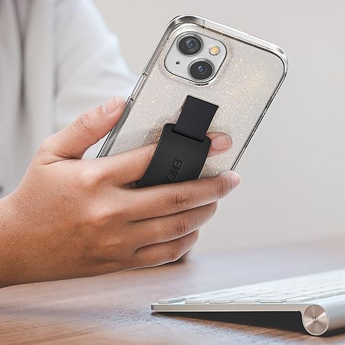 Miniatura 6 de Encased Funda con lazo para los dedos, diseñada para iPhone 15 Plus (2023), funda transparente con correa de mano con soporte de silicona suave al