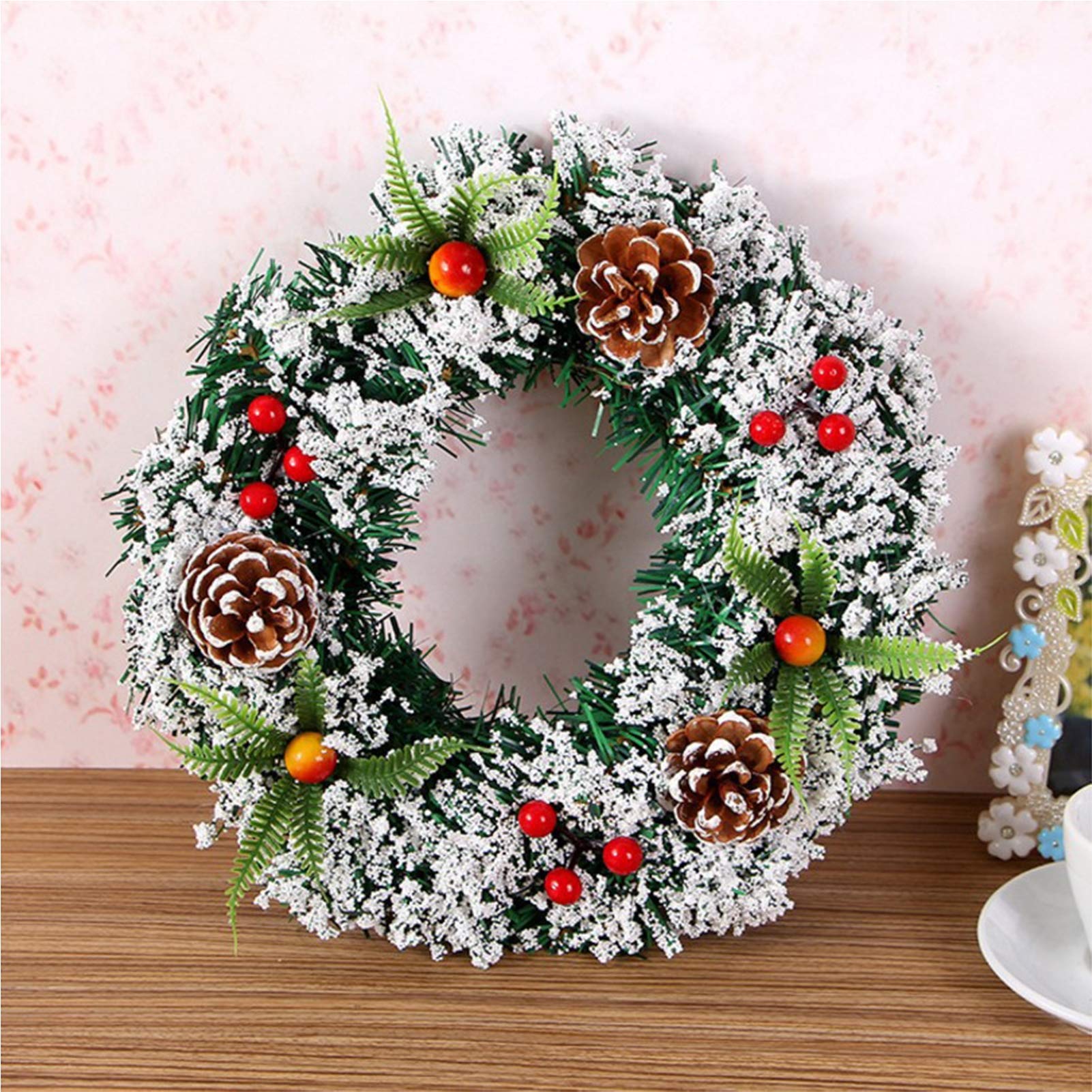 MIAOXIAO Weihnachten Dekoration Girlande Kreativ Weihnachten Türkranz Weihnachtsgirlande Künstliche Kränze Weihnachtskranz Deko Christmas Wreath Decoration,40CM