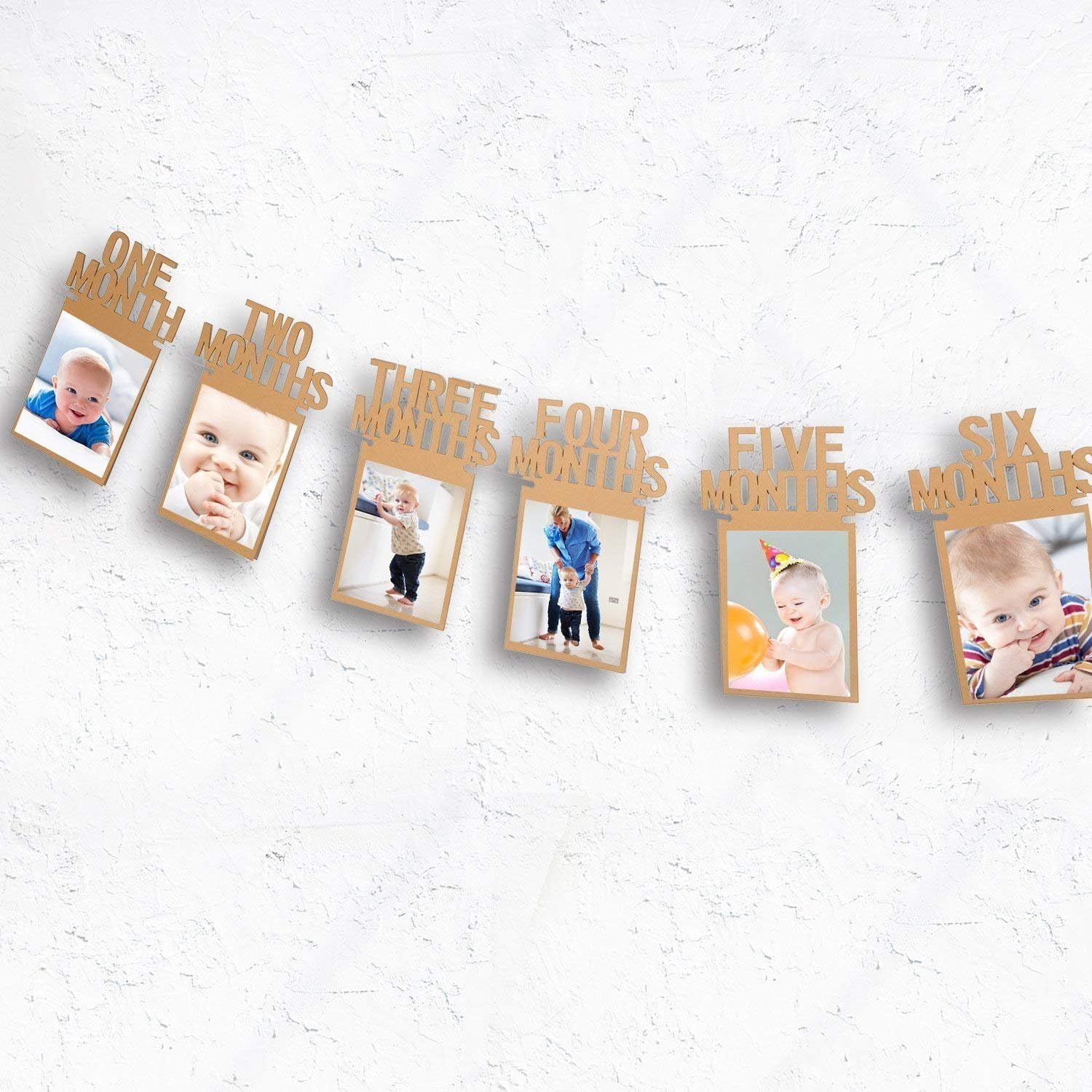 Balloonistics Balloonsnmore First Birthday Photo Banner - 12 Month-Banner (Light Brown)