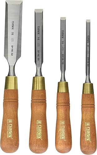 Narex Juego de 4 piezas de acero checo Premium 863202 cinceles de 0.315 in (5/16), 0.394 in (3/8), 0.630 in (5/8), 1.260 in (1-1/4 pulgadas)