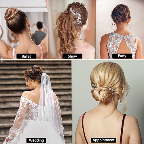 Miniatura 5 de NEBURORA 100 pines para el cabello de 2.4 pulgadas en forma de U para mujeres y niñas, peluquería, color dorado