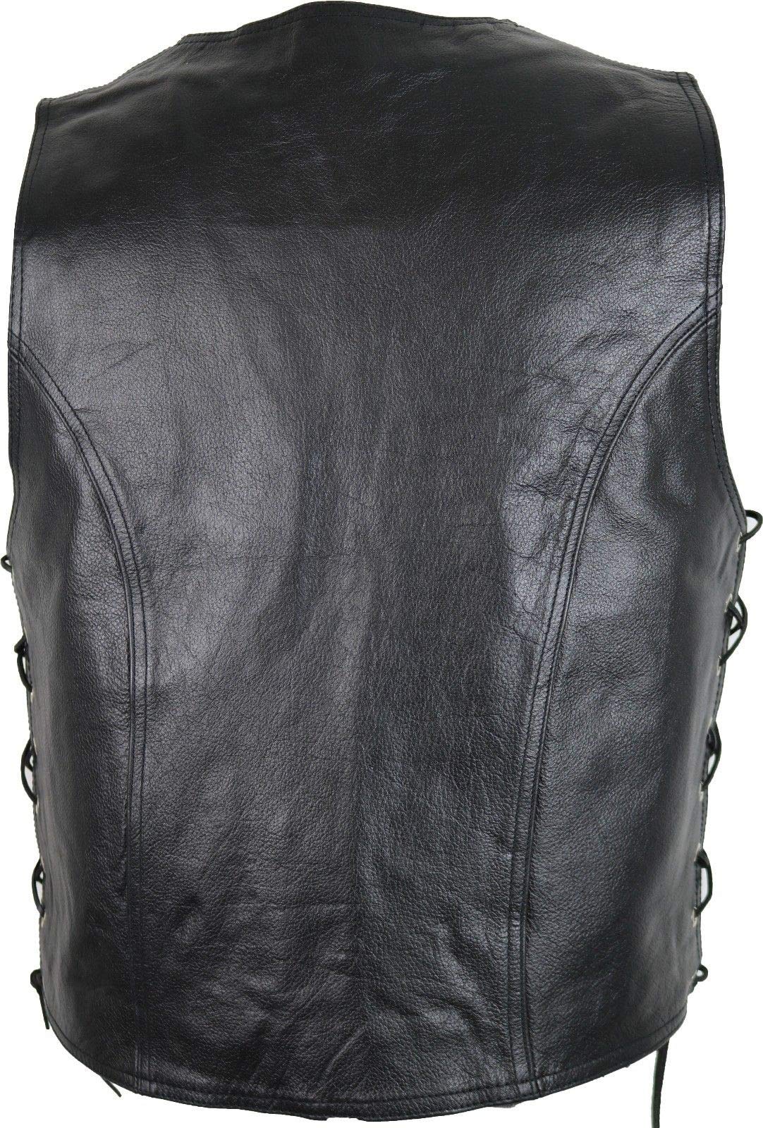 MDM Conchos Lederweste in schwarz aus echtem Leder