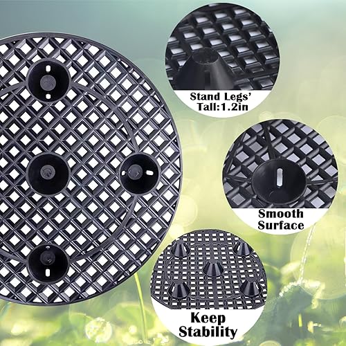 Miniatura 3 de 6 soportes para plantas en maceta, 12 pulgadas, elevador de maceta perfecto para interiores y exteriores, jardín, flores para evitar la pudrición y