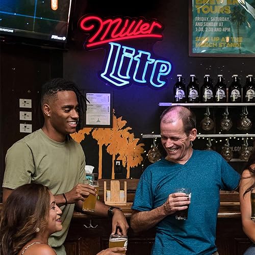 Miniatura 7 de Millers Light - Letreros de neón para decoración de pared en garaje, bar, pub o club, luz LED regulable hecha a mano para decoración del hogar, bar