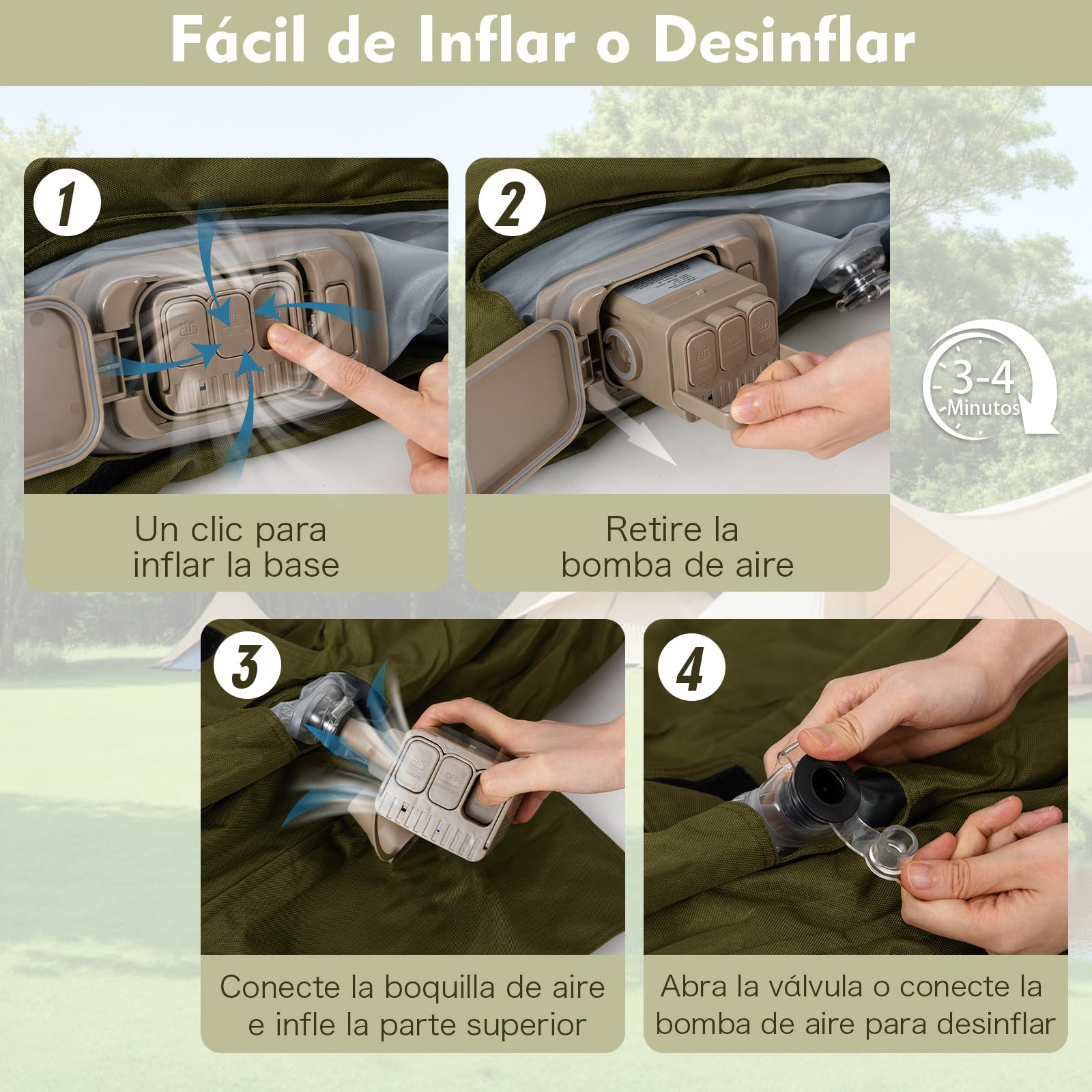 COSTWAY Sofá Inflable para Exteriores, Sillón de Aire Hinchable Multifuncional con Bomba Incorporada y Bolsa de Transporte, Banco de 2 Plazas Hinchable Portátil, para Camping Patio Trasero, Verde