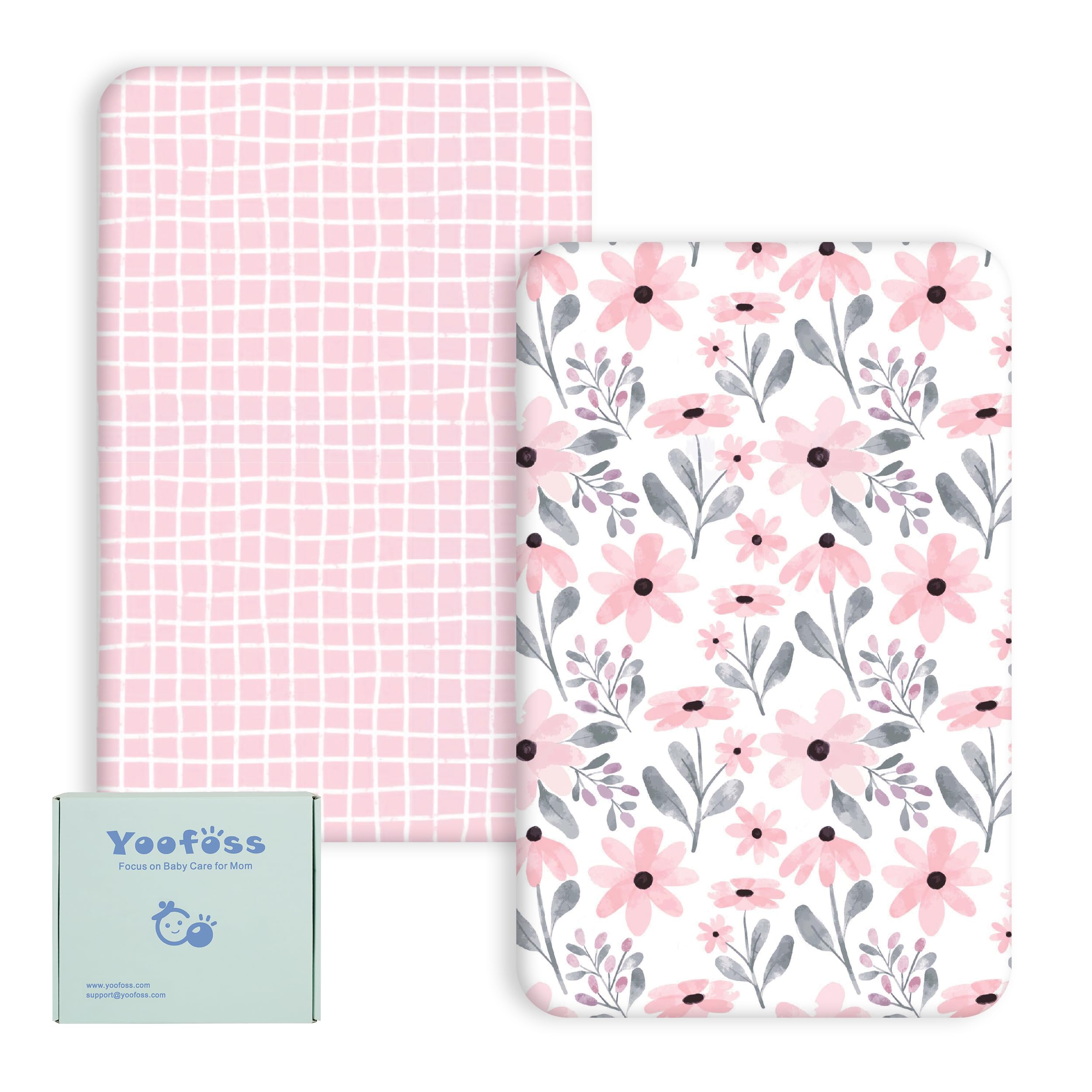 Yoofoss 2 Pack Baby Spannbettlaken Spannbetttücher 70x140 cm Mikrofaser Matratzenauflage Atmungsaktiv Matratzenschoner Laken für Beistellbett Babybetten Kinderbett