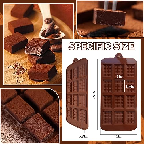 Miniatura 3 de 2 moldes de chocolate para romper parte, moldes de silicona para proteínas de caramelo y barras energéticas, fáciles de liberar, de grado