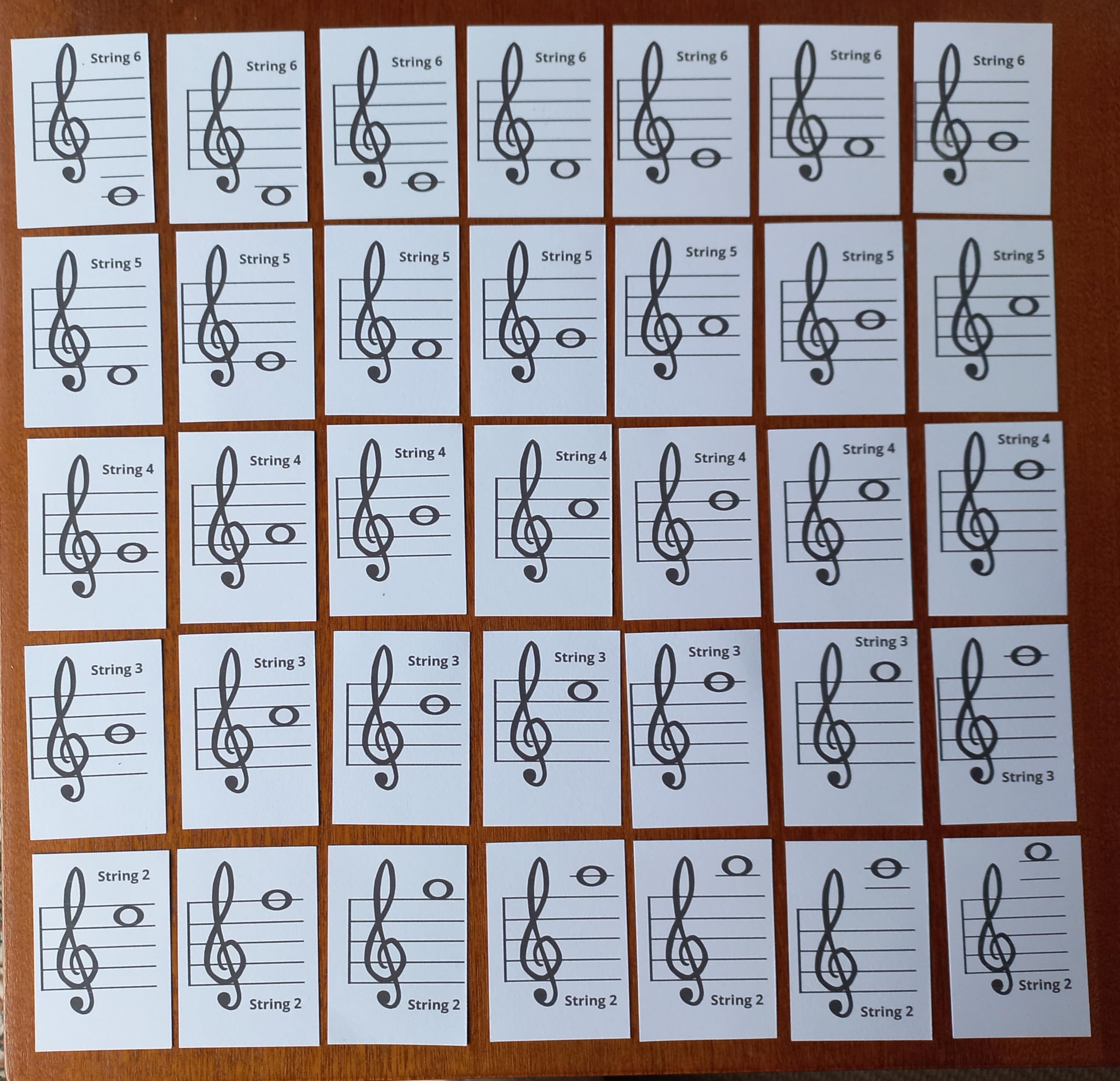 Reading Music Flash Cards Learning Tool Name Note Piano Guitar Practice (59 Guitar Cards)