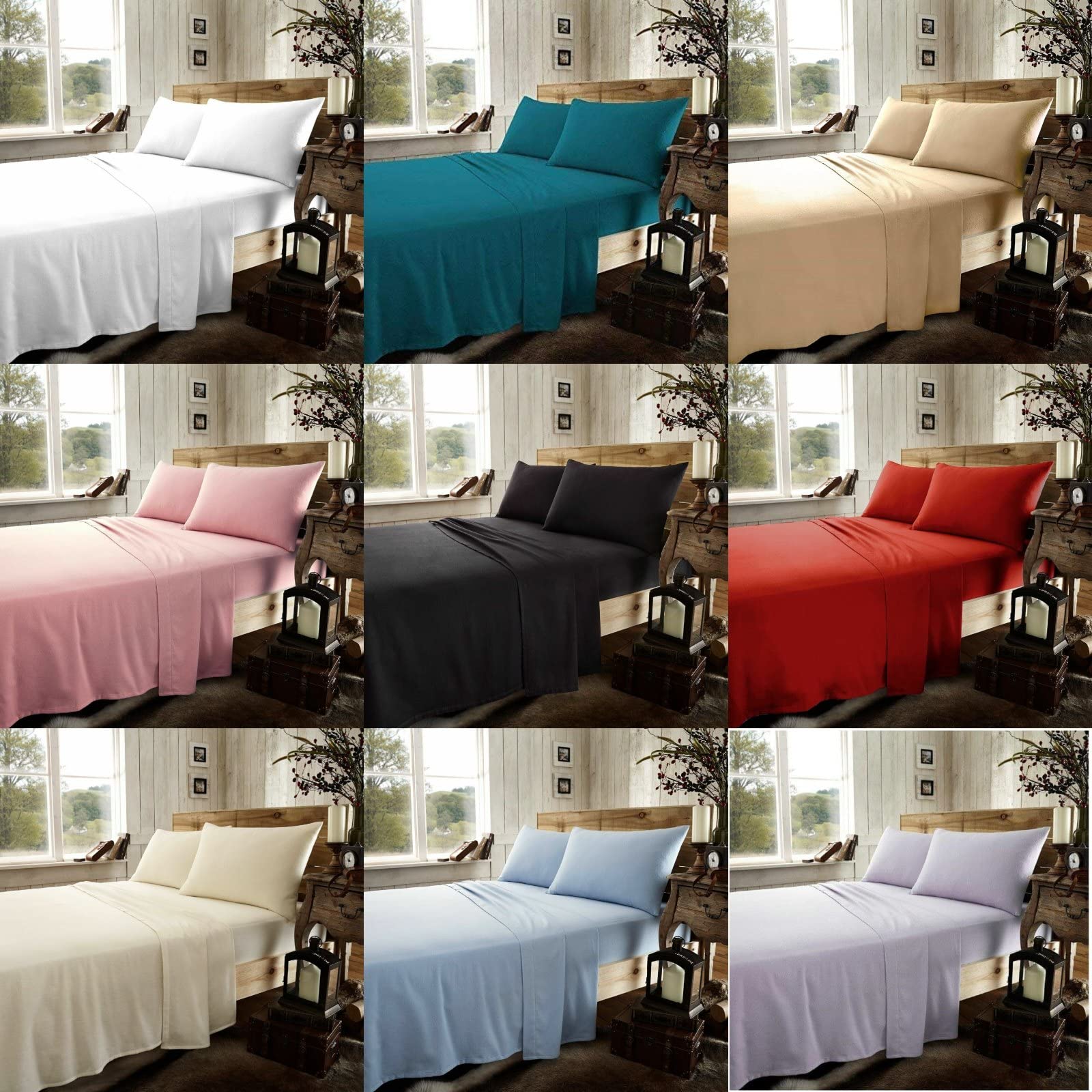 Plain Dyed Thermal Flannelette Flat Sheets 254 x 275 cm, 100% Brushed Cotton Flannel Super King Flat Bed Sheet (Grey)