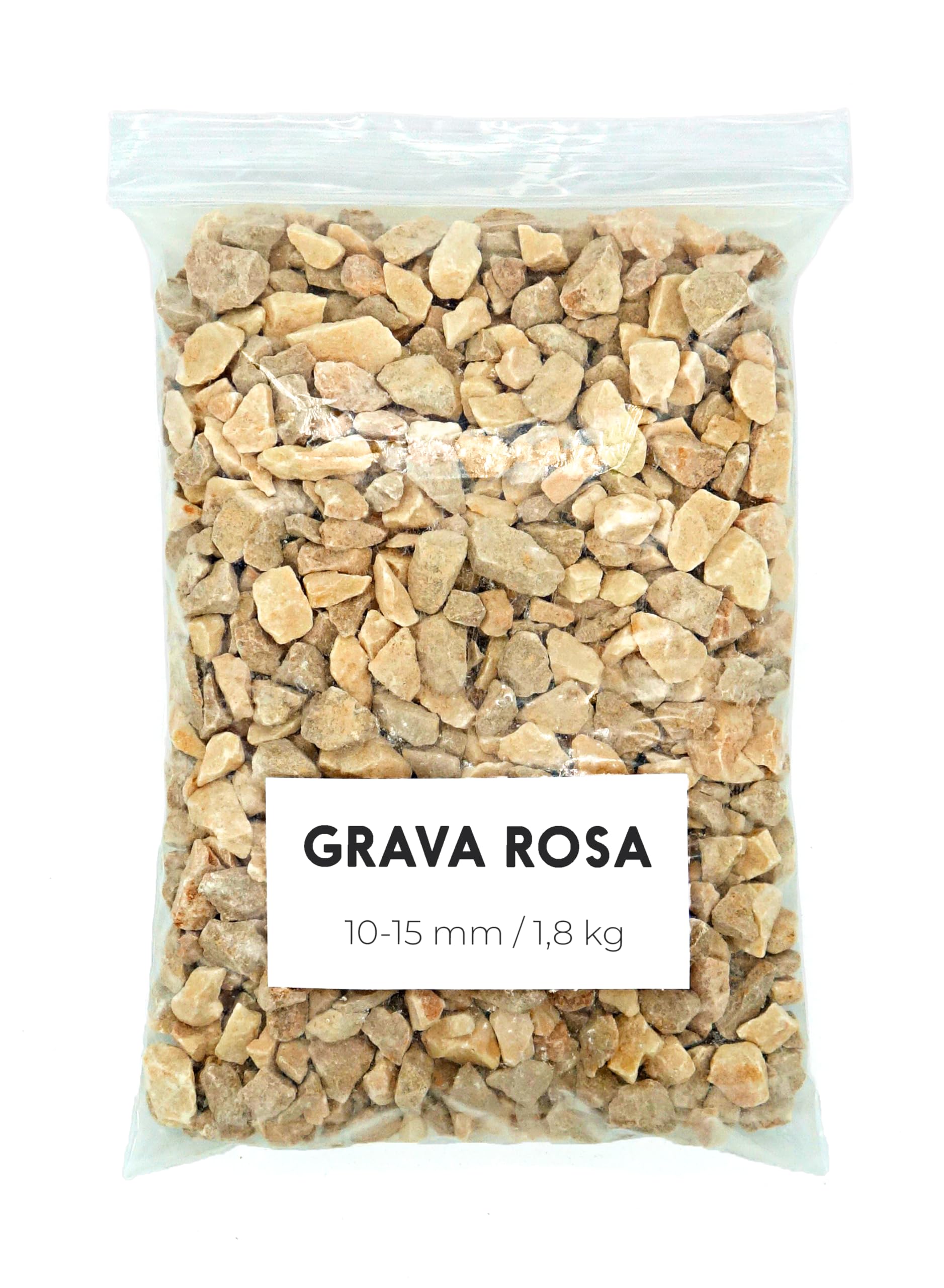 Landare Grava Rosa 1,8kg - Piedras Decorativas - Grava Acuario - Piedras Decorativas para Jarrones - Piedras Acuario y Peceras - Piedras para Macetas - Grava Jardin (10-15 mm)