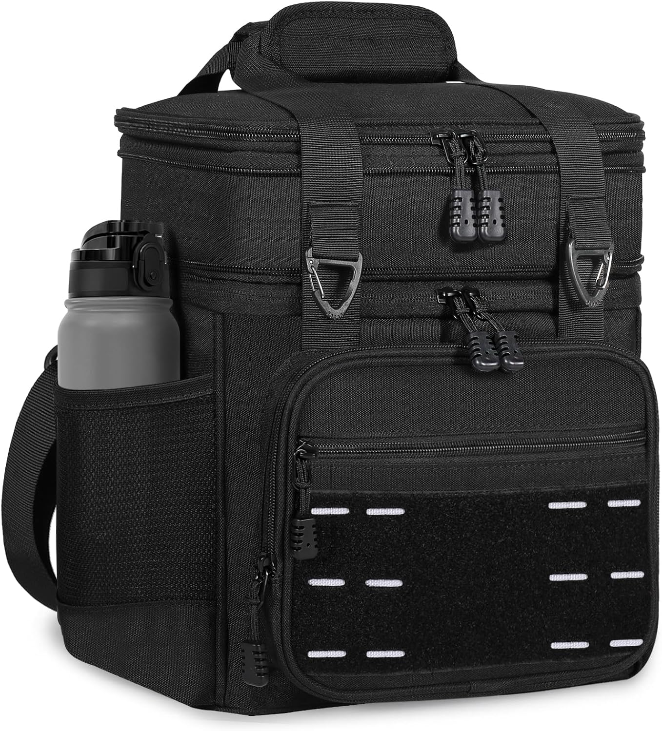 Lunch Box Cooler Bag - Tactical Insulated Lunchbox for Men - Large Soft Expandable Lunch Pail for Adults Work Outdoor Shifts Trips Black 16L