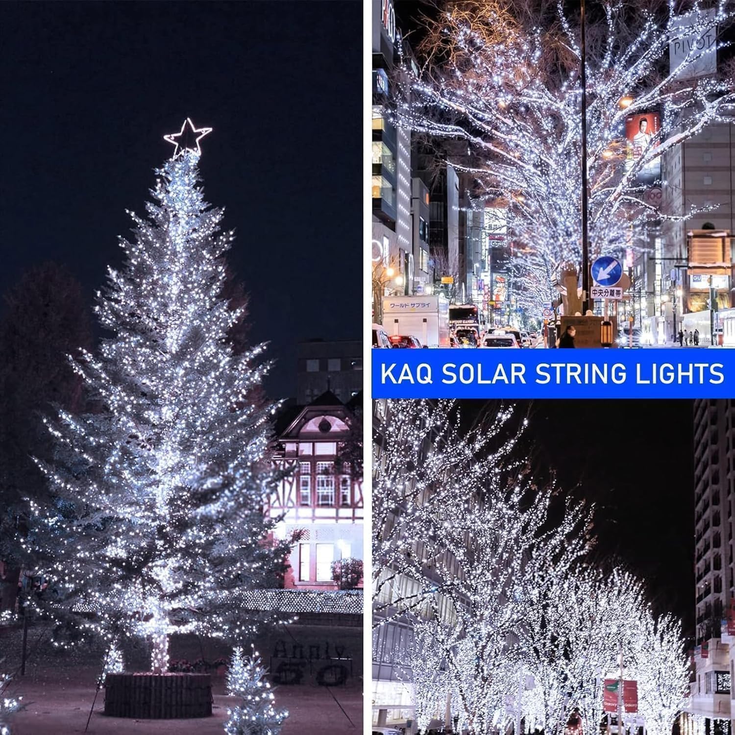 Upgrade 6Pack 100LED Solar Lichterkette für Außen, Solar Weihnachten Lichterkette Außen mit 8 Modi, IP65 Wasserdicht Outdoor Twinkle Light, Garten Weihnachtsbaum Weihnachtsdekoration, Kaltweiß