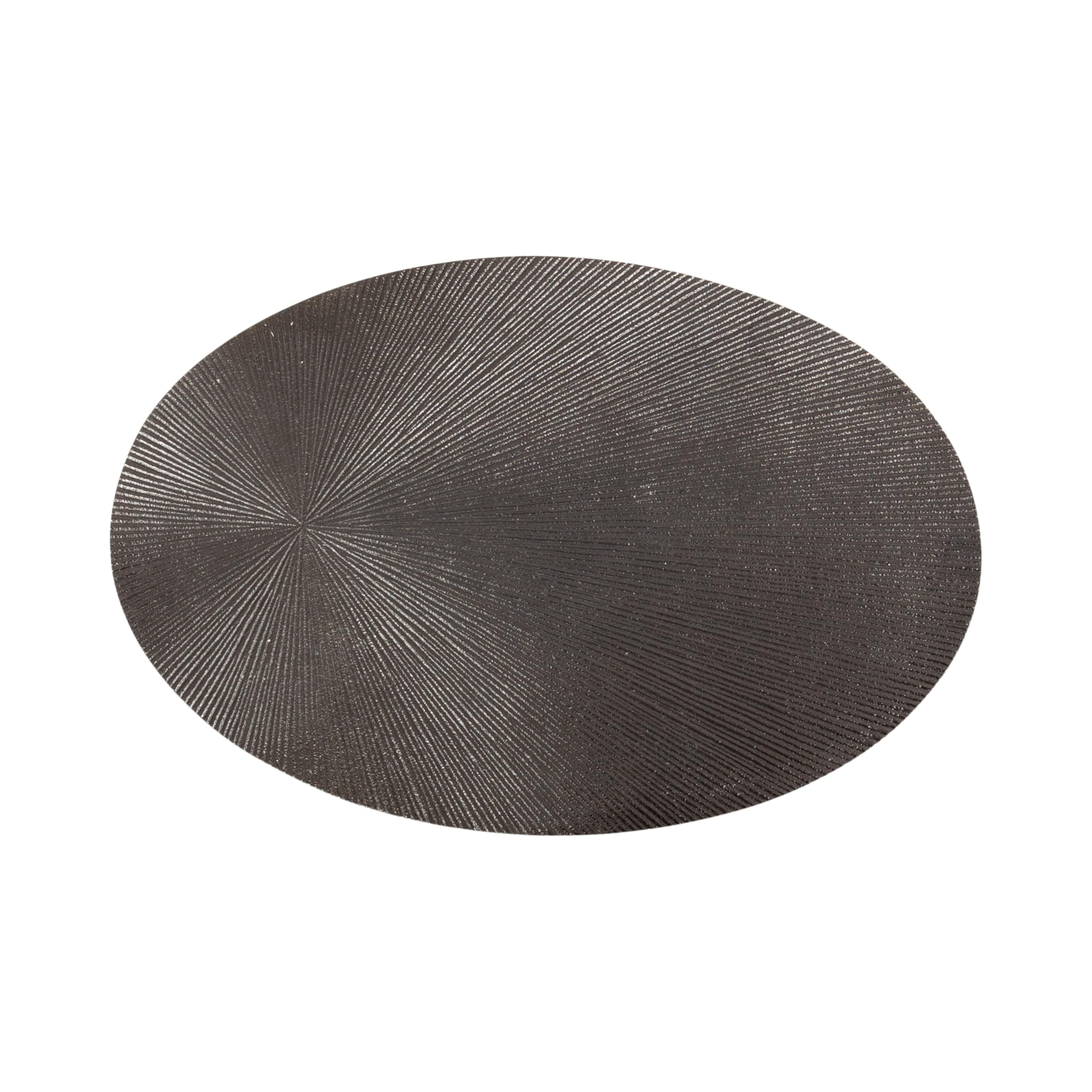 Kate and Laurel Engles Traditional Adjustable-Height Oval C-Table, 15 x 10 x 28, Gray Gunmetal, Vintage Round Indoor Metal C-Shaped End Table with Embossed Pattern for Use as Overbed Table