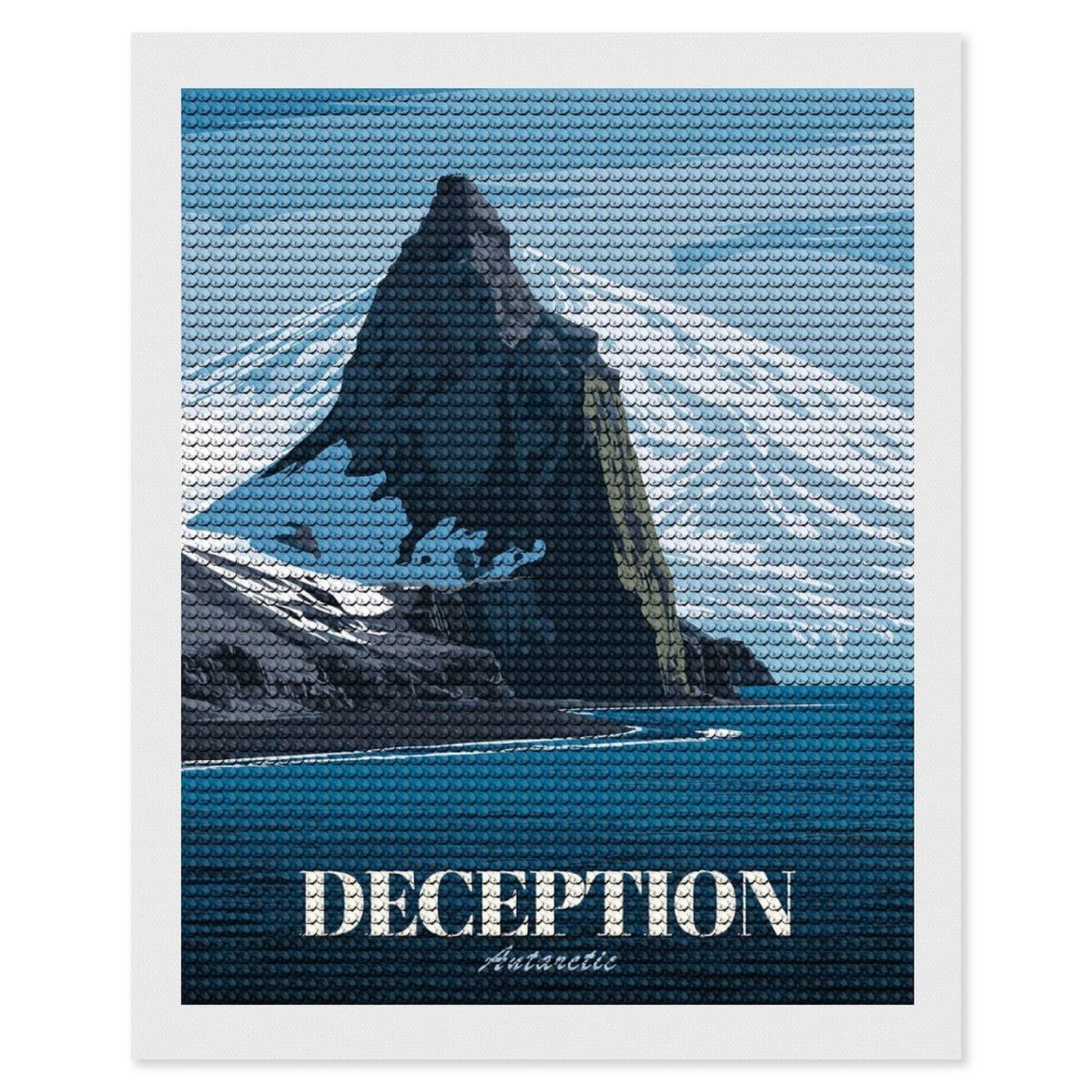 Junmoney Deception Island, Antarctica Travel DIY Diamond Art Canvas Kit 16"x20", Simple to Start, Fun Craft Experience, Modern Decor, Gift Idea, Adhesive Canvas