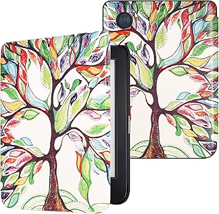 DMLuna Case for Kobo Clara 2E 6" 2022 Release, Ultra Slim Lightweight Folio Premium PU Leather Protective Cover with Auto Sleep/Wake Function, Love Tree
