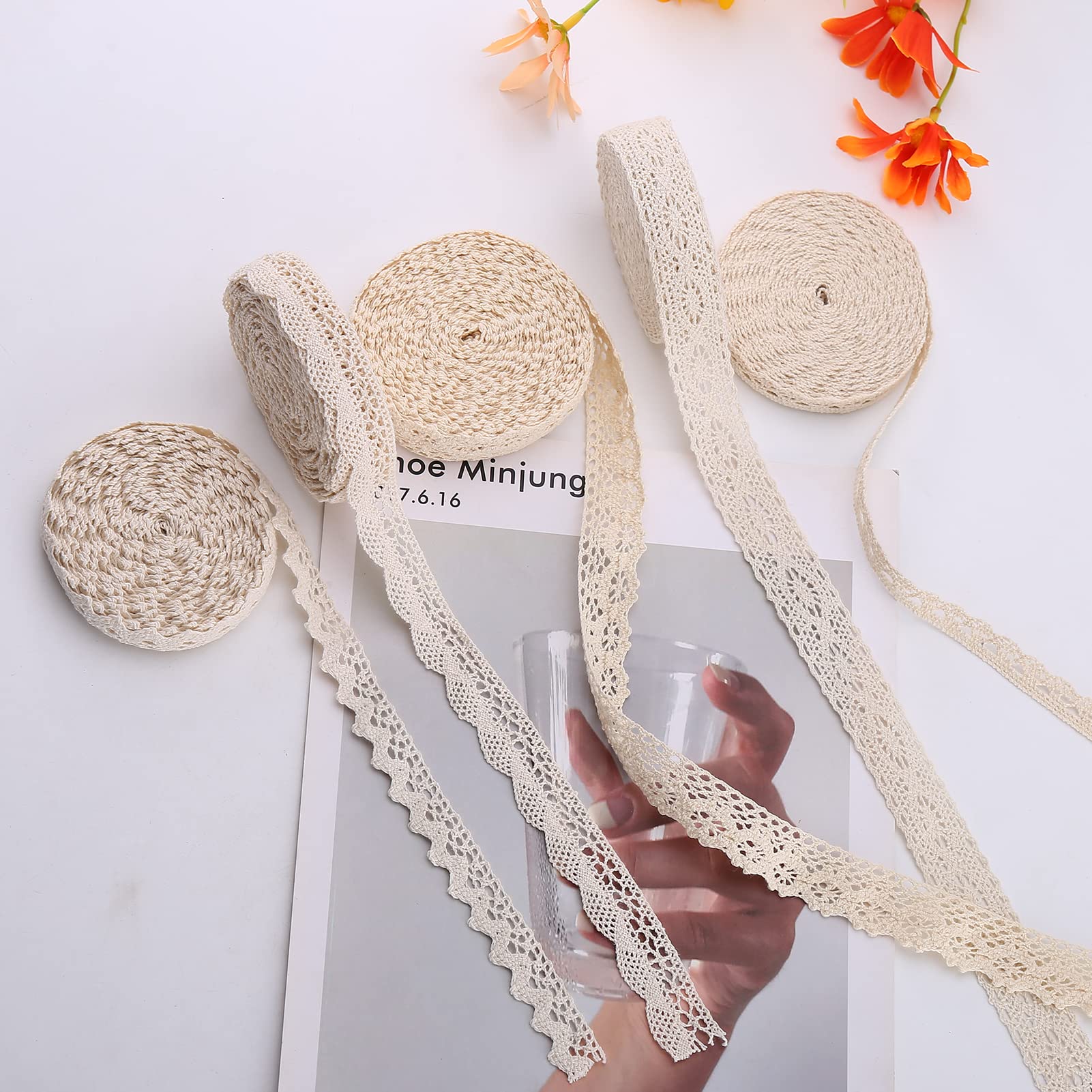 Nastro Di Pizzo Vintage In Cotone Beige - 10m X 2cm, Per Cucito E Decorazioni - Foto 7