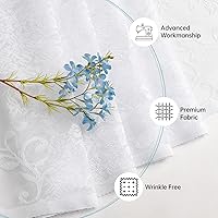 Vista 5 de WUBODTI Cortinas de encaje blanco de 72 pulgadas con cenefas, 2 paneles, cortinas transparentes bordadas florales con bolsillo para barra, cortina