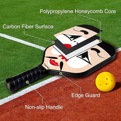 Miniatura 2 de Pickleball Paddles Set of 2, Pickle Ball Rackets 2 Pack,Carbon Fiber, Lightweight with Carrying Bag for Men Women Beginners Professionals