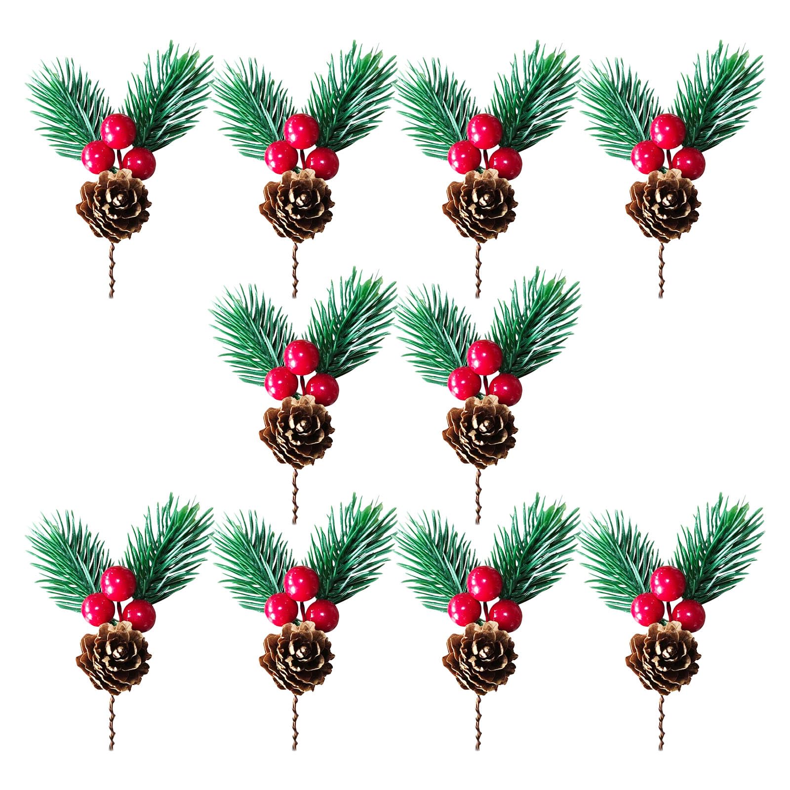 YWLUUOO Pinecones with Red Berries Elegant Christmas Pine Cones Assortment Craft Projects Party Ornament Elegant Christmas Pine Cones Assortment Craft Projects Party Ornament