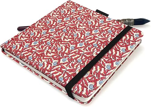 Miniatura 6 de 5x5 Prácticos Cuadernos de Bocetos de Acuarela de Tela de Mano Hechos a Mano con Tapa Dura de Tela de Costura de Viaje Papel de Acuarela 140LB300gsm