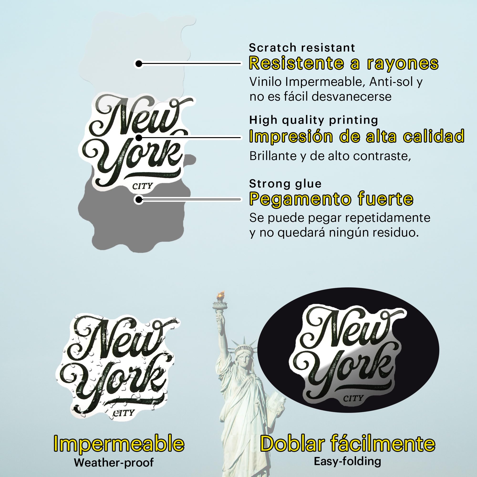 New York Sticker Photo Album Suitcase Sticker New York City Souvenir NY Gift Laptop Stickers Case Stickers Scrapbooking Decals Travel - Image 3