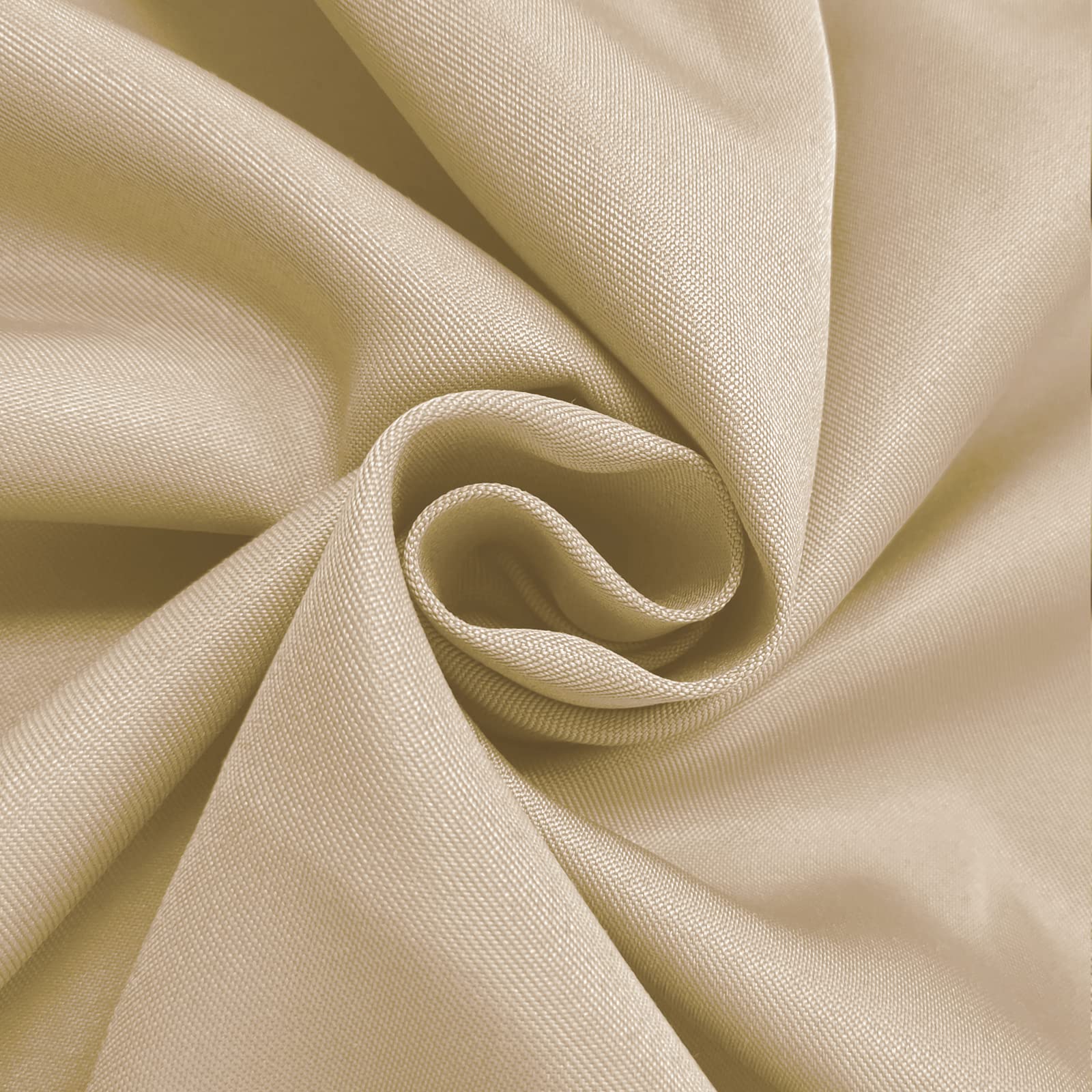Rosnek Rideau Extérieur Imperméable, Rideaux Occultant avec Corde Thermiques Anti Chaleur Anti UV, Beige Rideau Extérieur avec Onglet en Haut pour Pergola, Gazebo etc L 132 x H 213 cm, Lot de 2