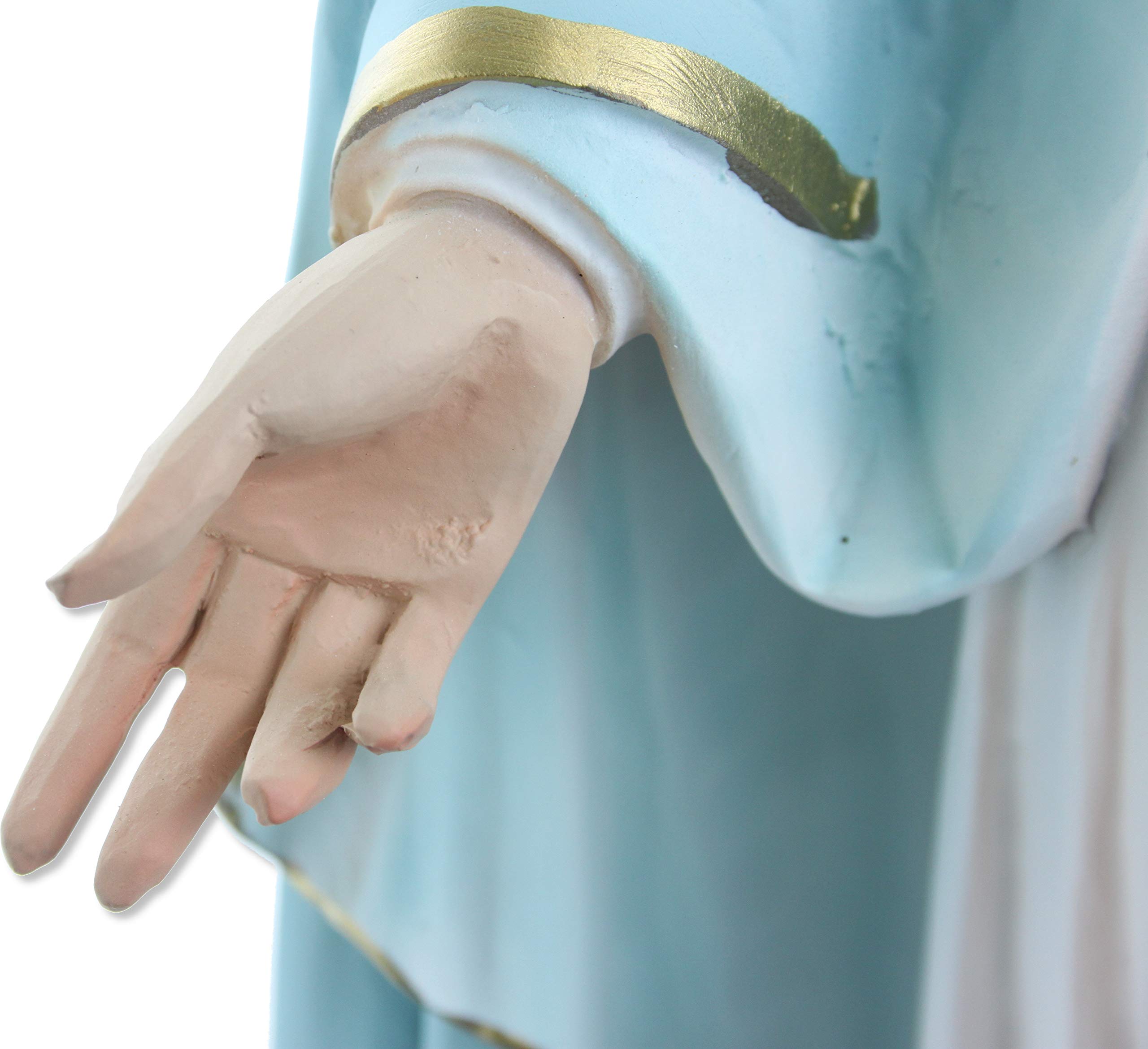Proposte Religiose Statua della Madonna Immacolata o Miracolosa in Resina. Altezza cm 60. Dipinta a Mano.