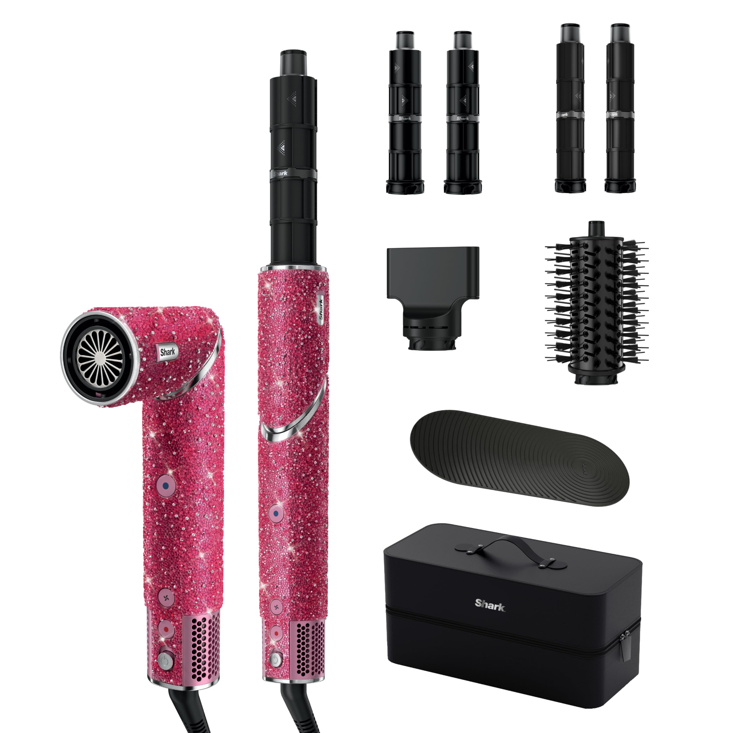 Shark FlexStyle x Marilyn Monroe Air Styling & Drying System | Powerful Hair Dryer & Multi-Styler | With Auto-Wrap Curlers, Oval Brush, Concentrator Attachment | Pink Sparkle | HD449PK1 (Ltd. Edition)