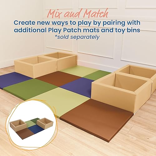Miniatura 5 de ECR4Kids SoftZone Play Patch - Tapete de actividad cuadrado, tapete de juego modular, tono terrícola, paquete de 4