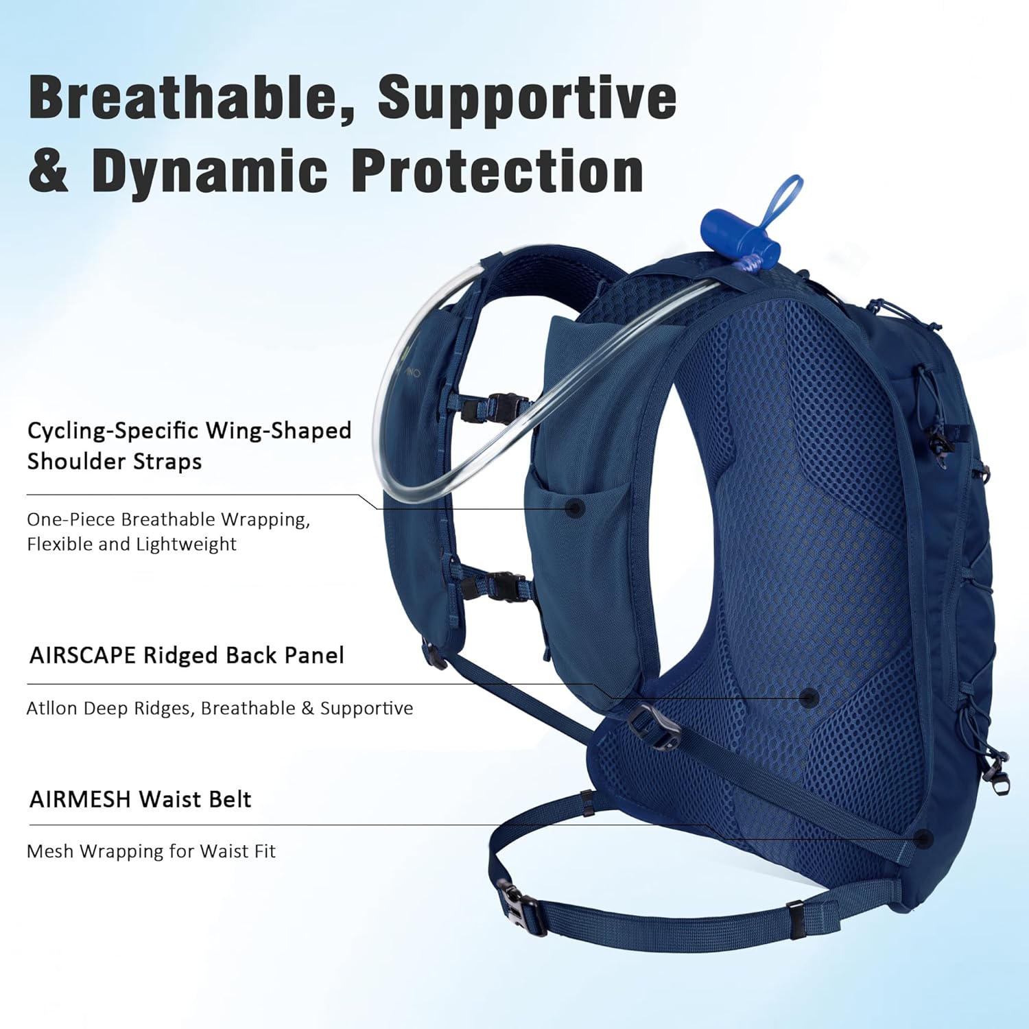 N NEVO RHINO Hydration Backpack,10L Hydro Water Daypack with 2L Water Bladder, Lightweight Hiking Backpack-Hydration Bike Pack for Cycling Rave