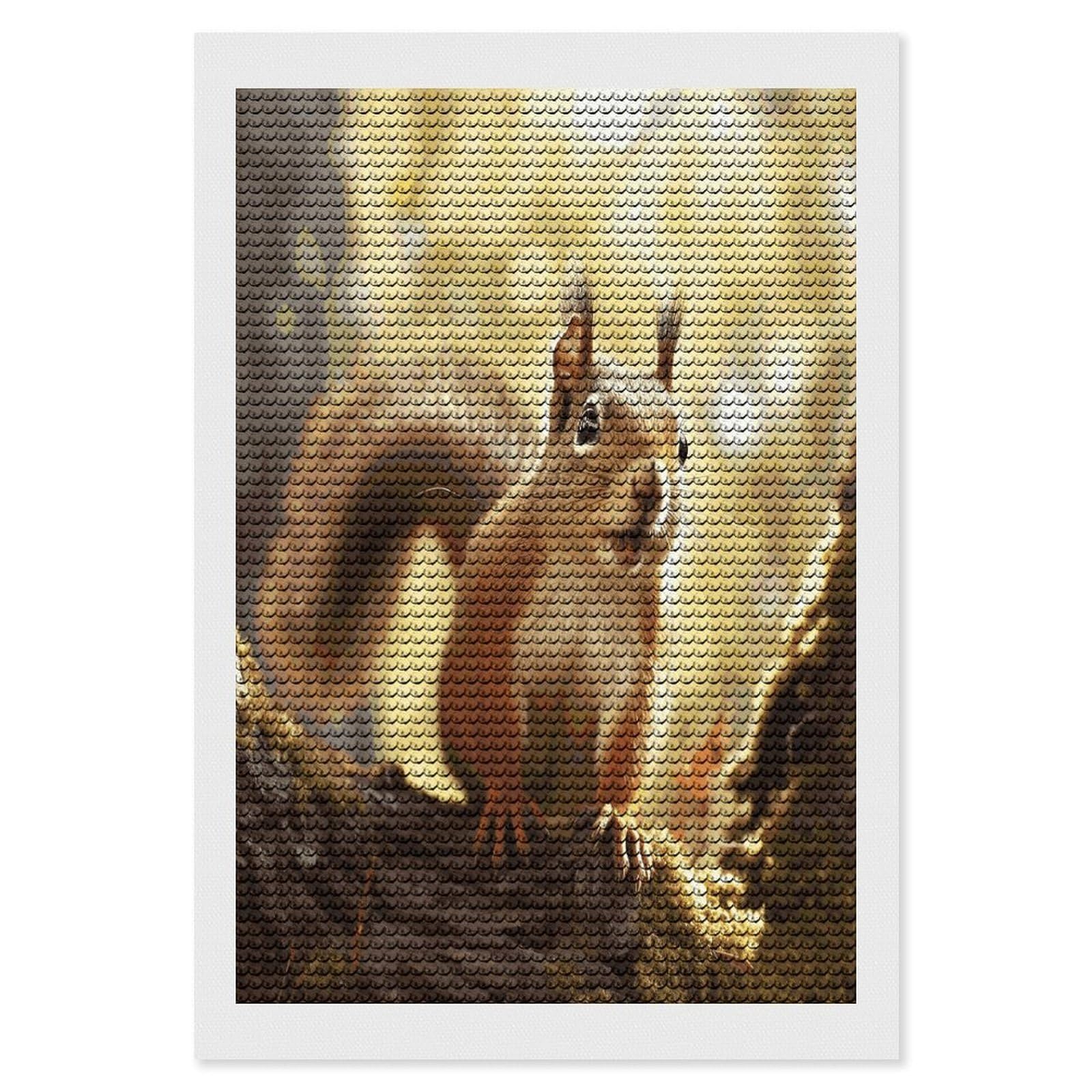 FekiLoot Funny Squirrel Diamond Art Kits for Adults Diamond Painting Kits for Beginners DIY Diamond Art Kits Round Full Drill Diamond Dot Gem Painting for Home Wall Decor Gift 8"x12"