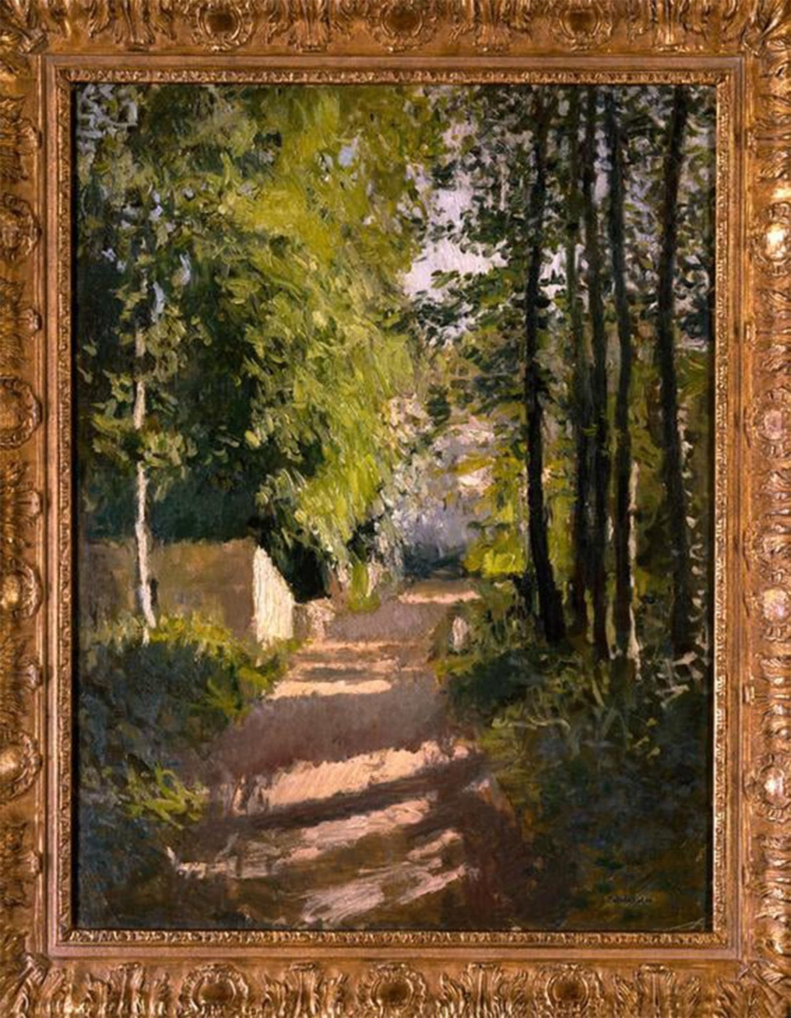 POSTERIIk Vintage Classic Picture Landscape Artwork Allée sousbois en Normandie by Gustave Caillebotte Portrait Canvas Painting for Office Home Decor 60x90cm