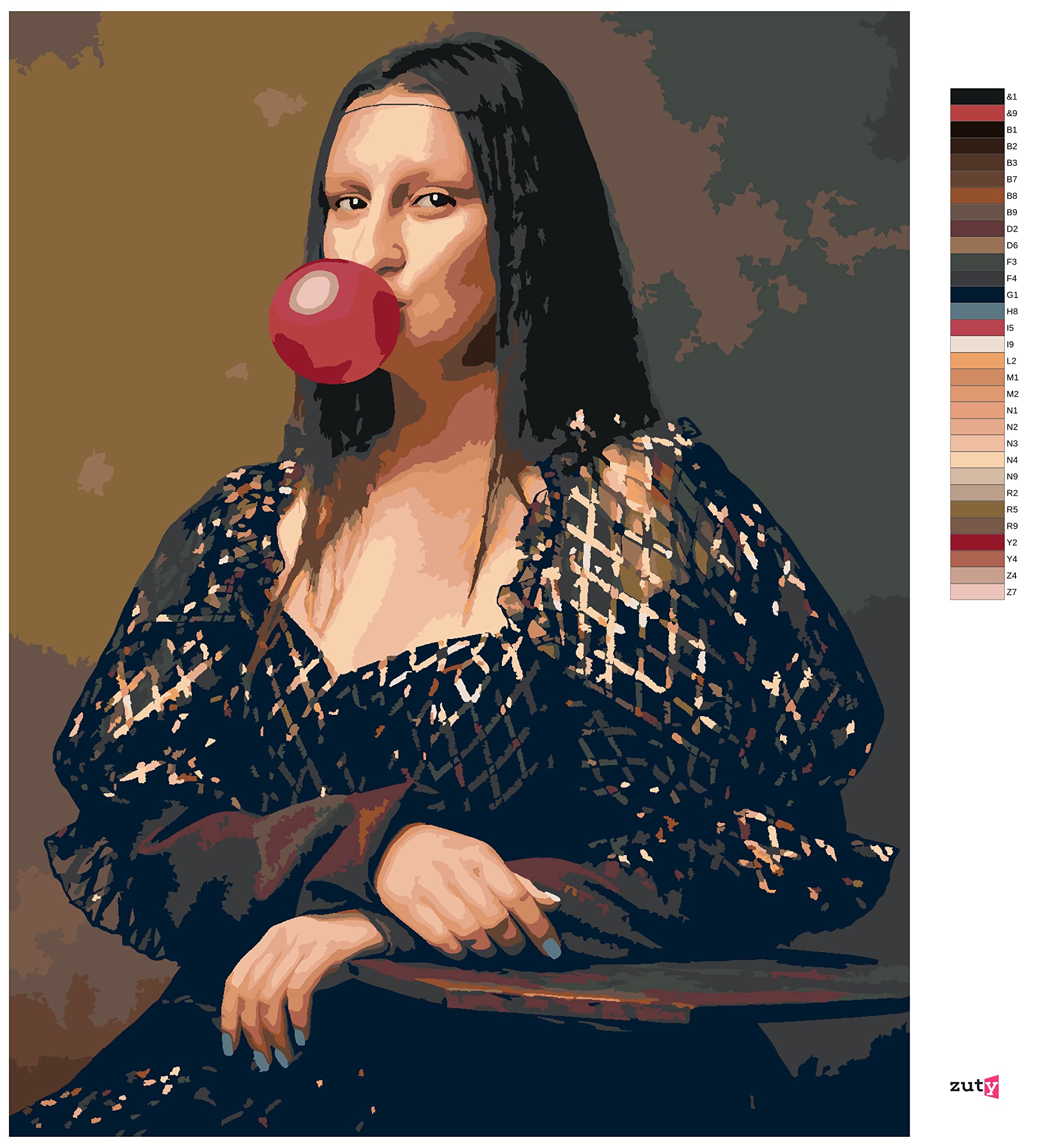 Malowanie według liczb - Mała lilia z jedną blaszką 40 x 50 cm z blejtramem (już napięty)