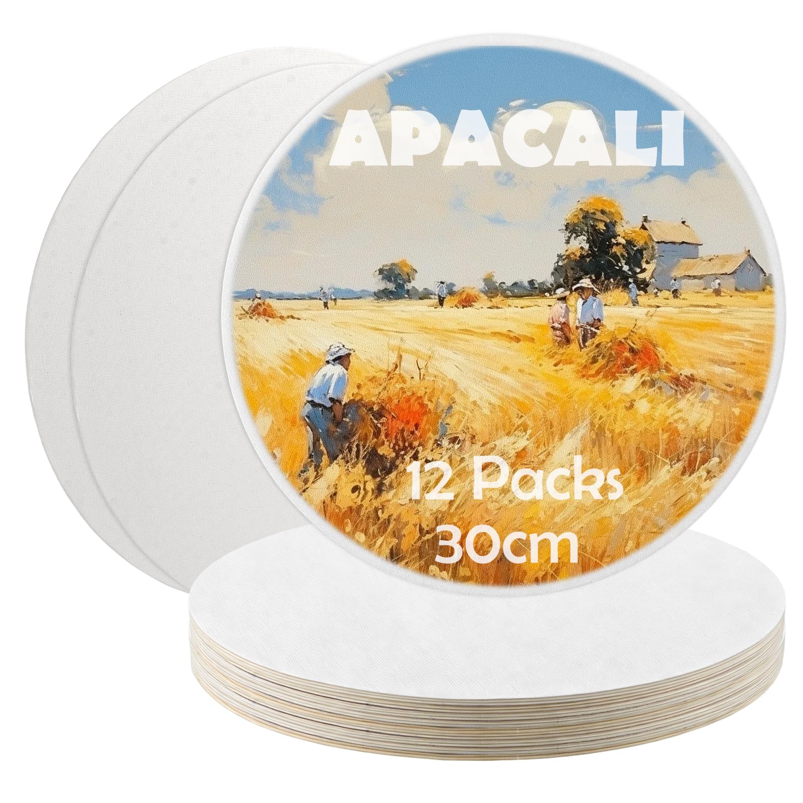 APACALI 8 sztuk okrągłych płócien, Ø 30 cm płótna do malowania