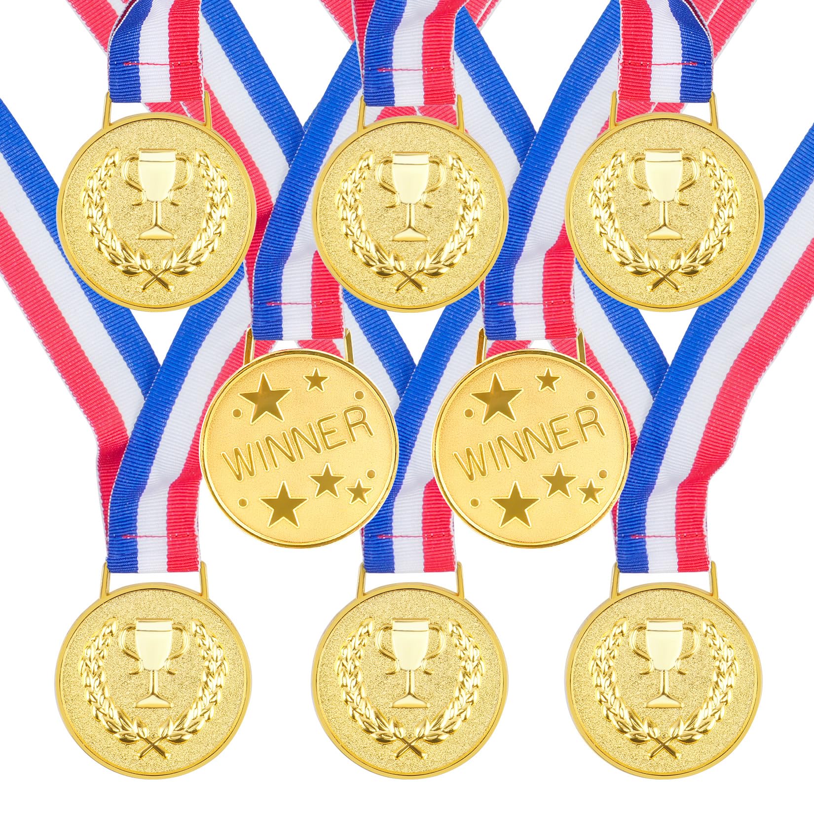8 PcsMedallas Niños Competición, Medallas para Cumpleaños Infantiles, Medallas de Ganador de Oro para Premios, Deportes, Escuela, Fiestas