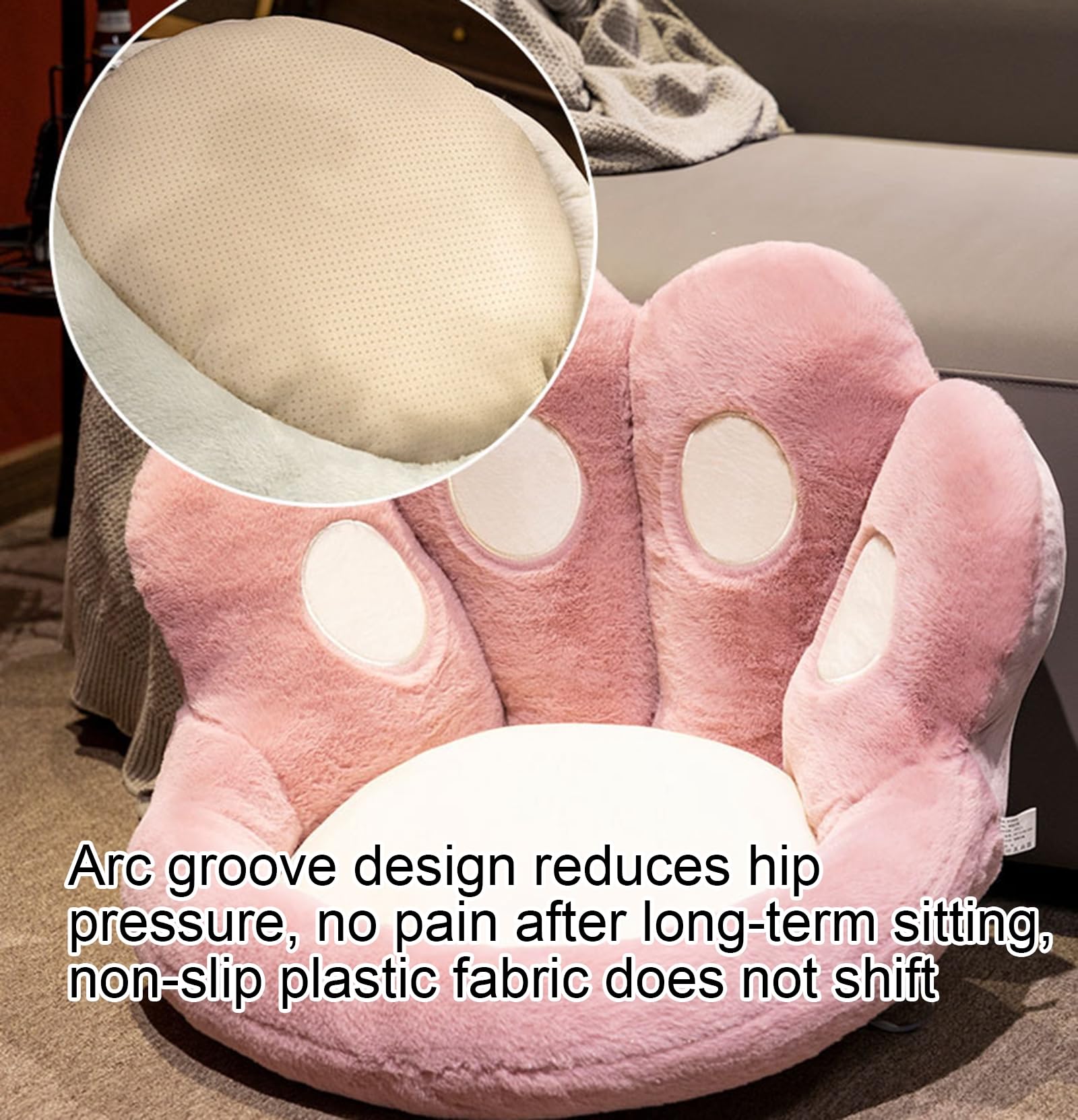 Bequemes Stuhlkissen, Plüschkissen mit Katzenpfoten, Kawaii-Katzenkissen für die Heimdekoration, für Büro- und Computer-Gaming-Stuhl,A,45 * 40 * 35cm