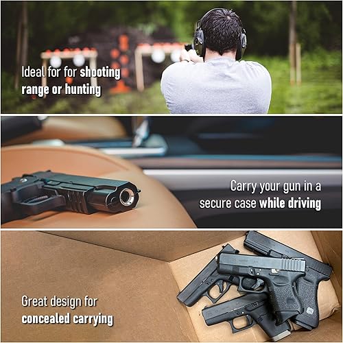 Miniatura 5 de Houston Gun Holsters Estuche para pistola Thermofoil Deluxe para pistolas - Transporte absorbente de golpes - Resistente al agua - Ocultar bloqueo